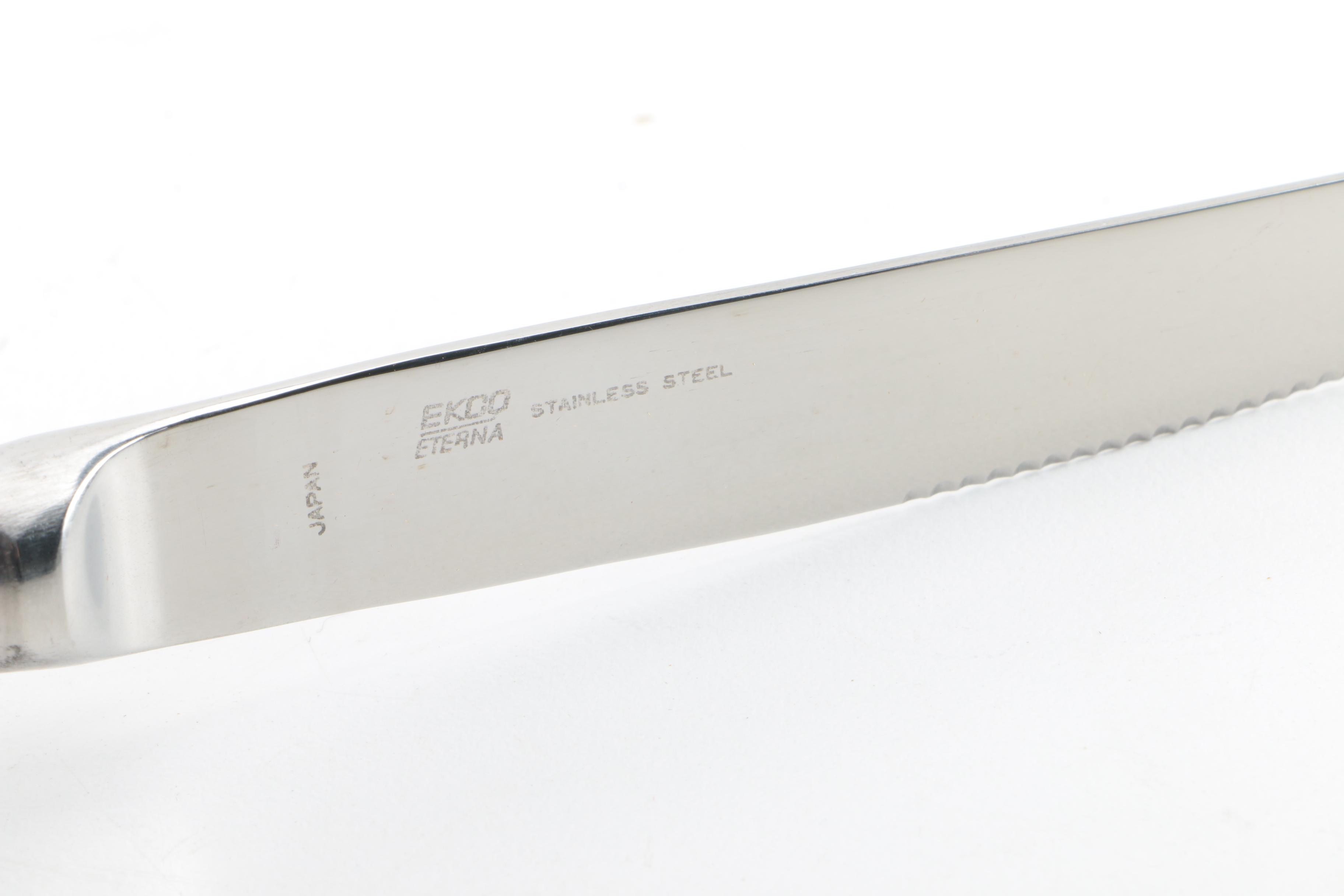 Ekco Enterna "Colonial Richmond" Stainless Steel Flatware and Additional Knives