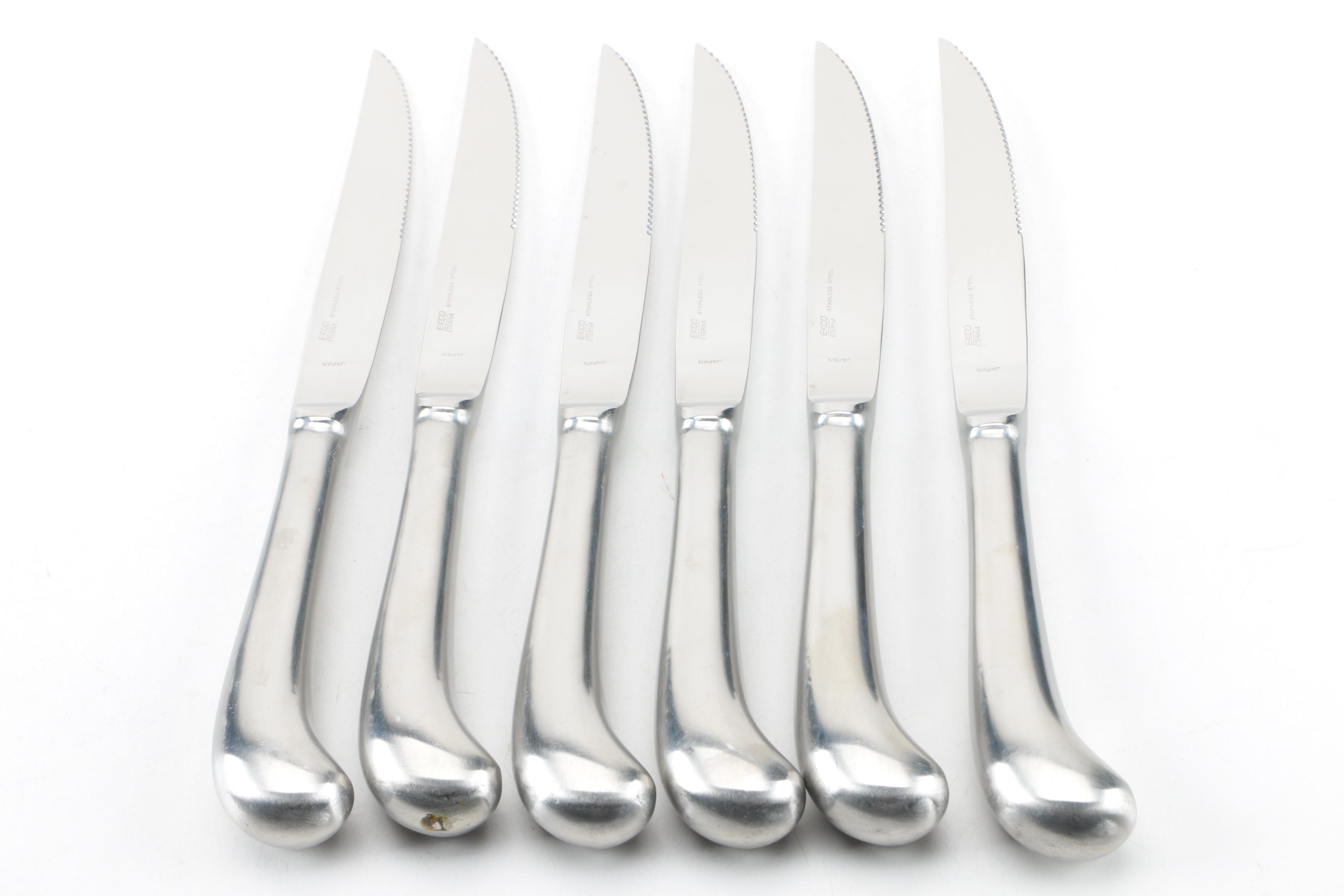 Ekco Enterna "Colonial Richmond" Stainless Steel Flatware and Additional Knives