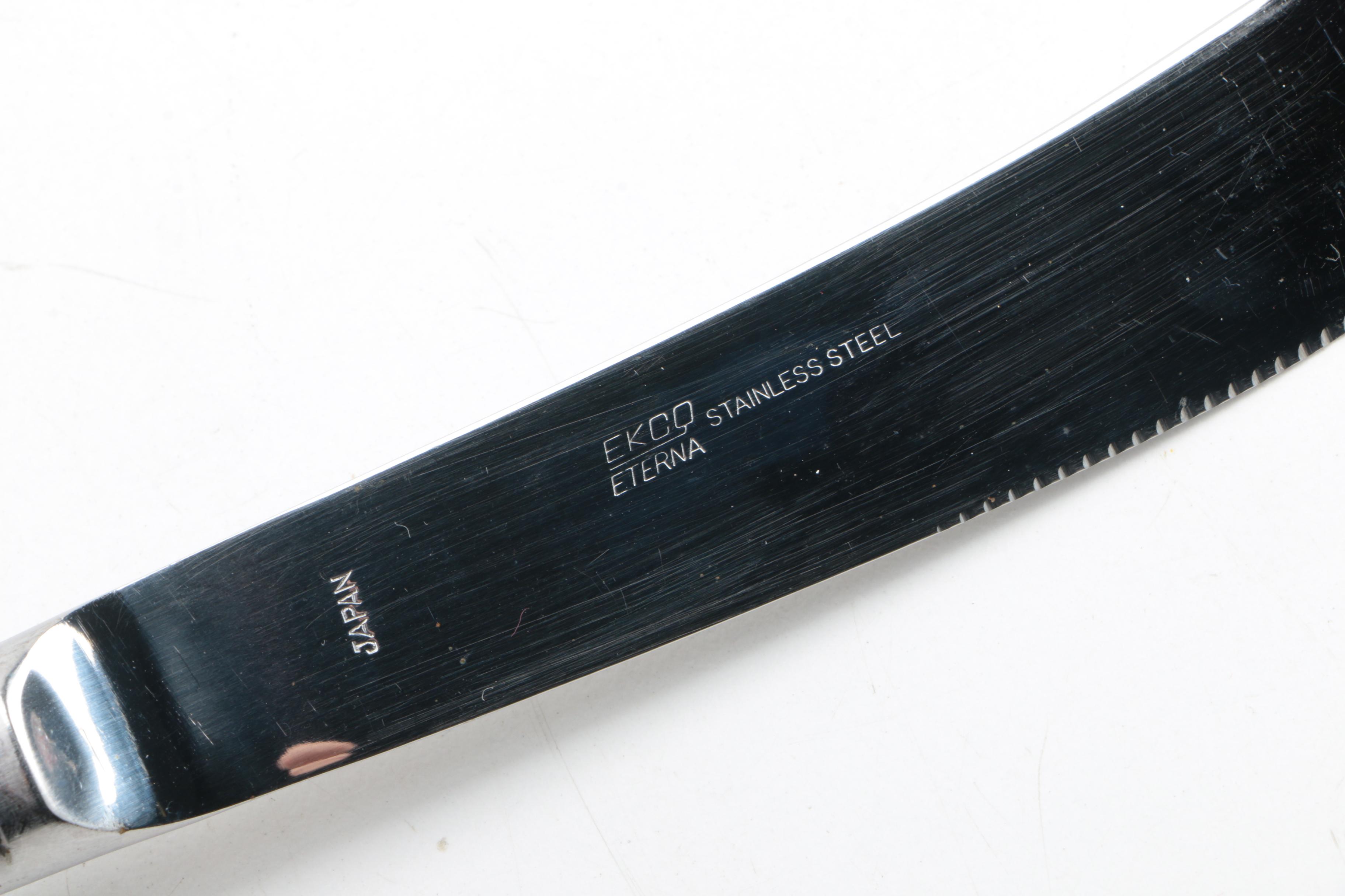 Ekco Enterna "Colonial Richmond" Stainless Steel Flatware and Additional Knives