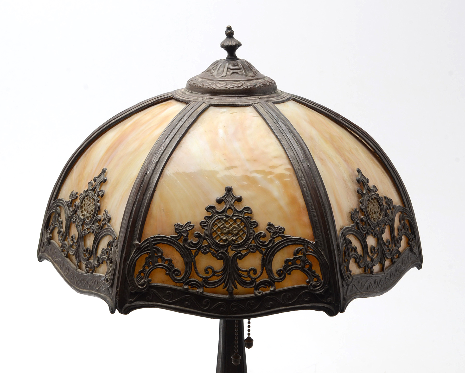 Early 20th Century Slag Glass Table Lamp