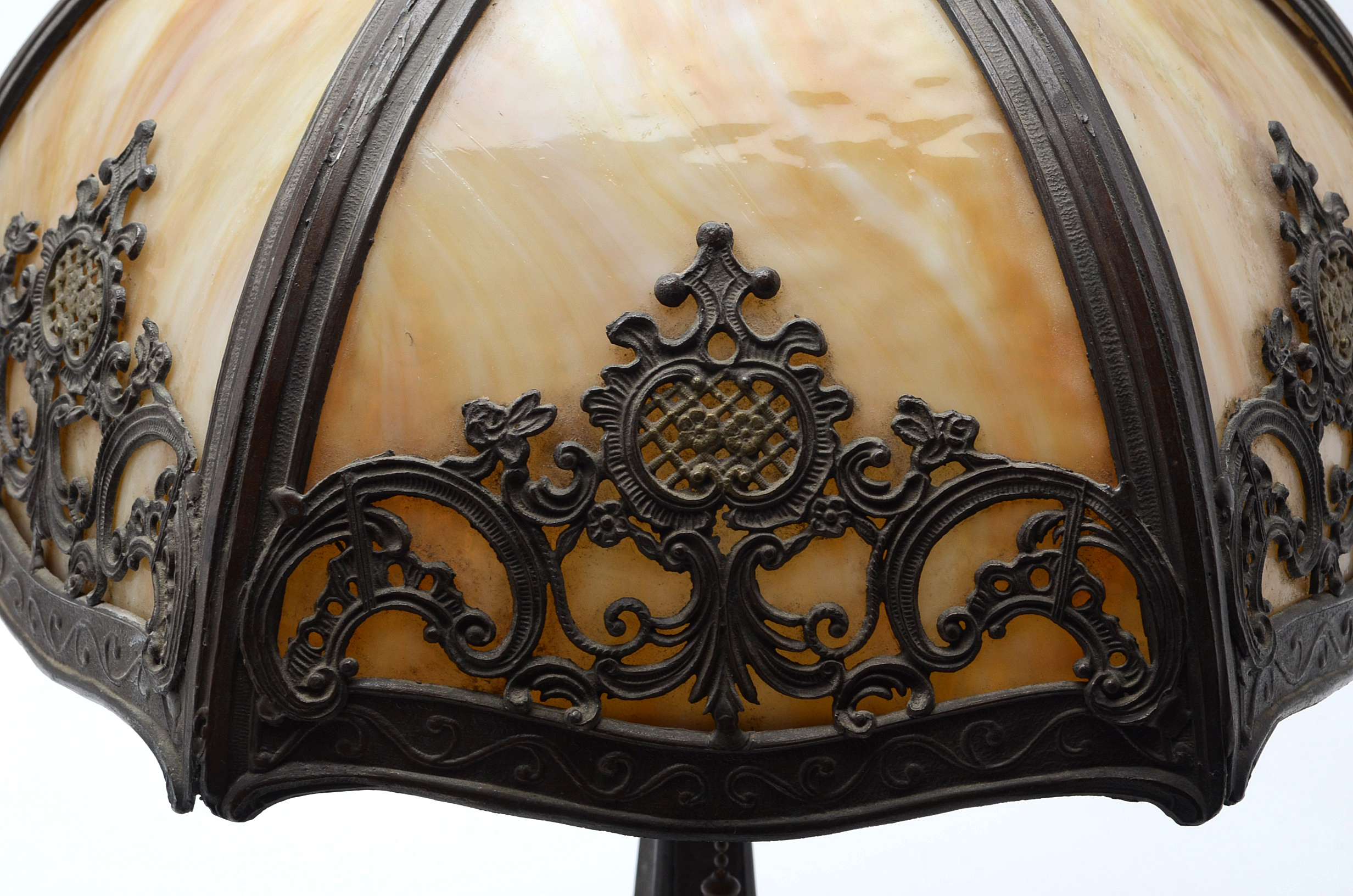 Early 20th Century Slag Glass Table Lamp