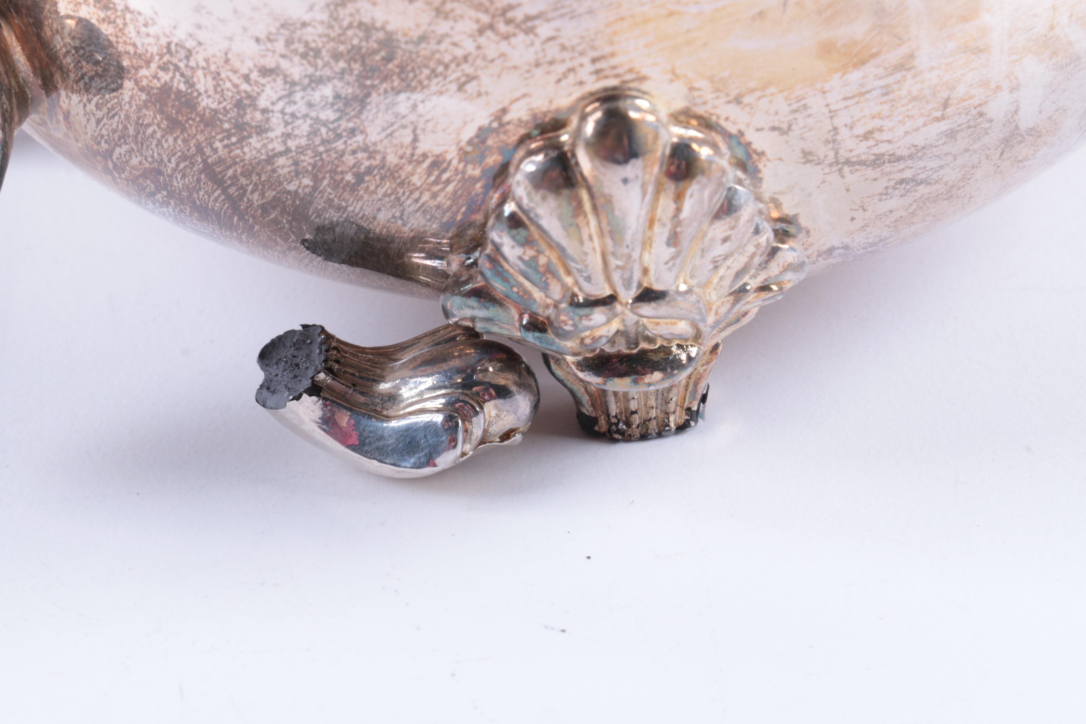 Indonesian Double Scroll Handled Silver Plate Tea and Coffee Service