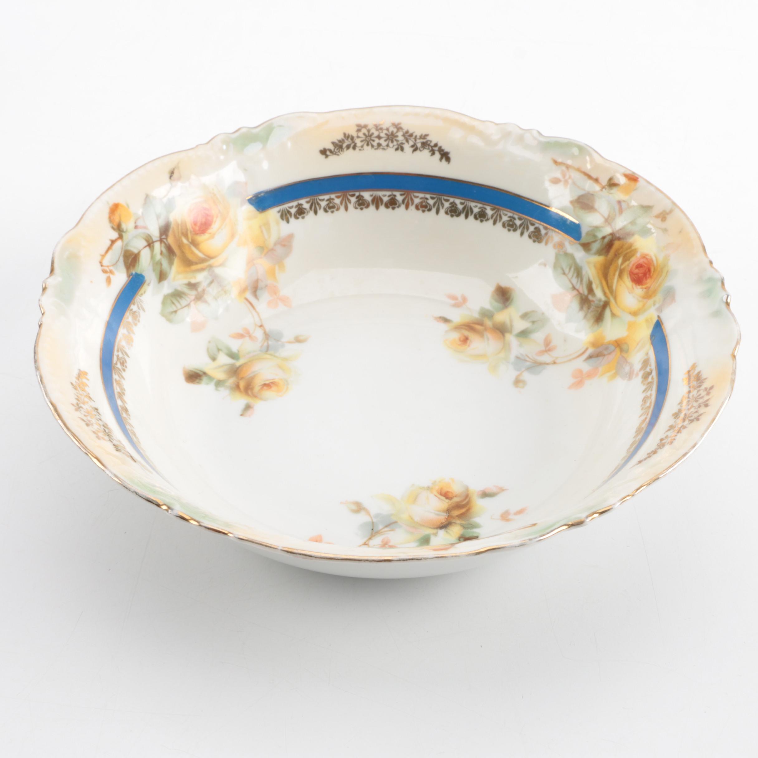 Antique German Handpainted Porcelain Bowl