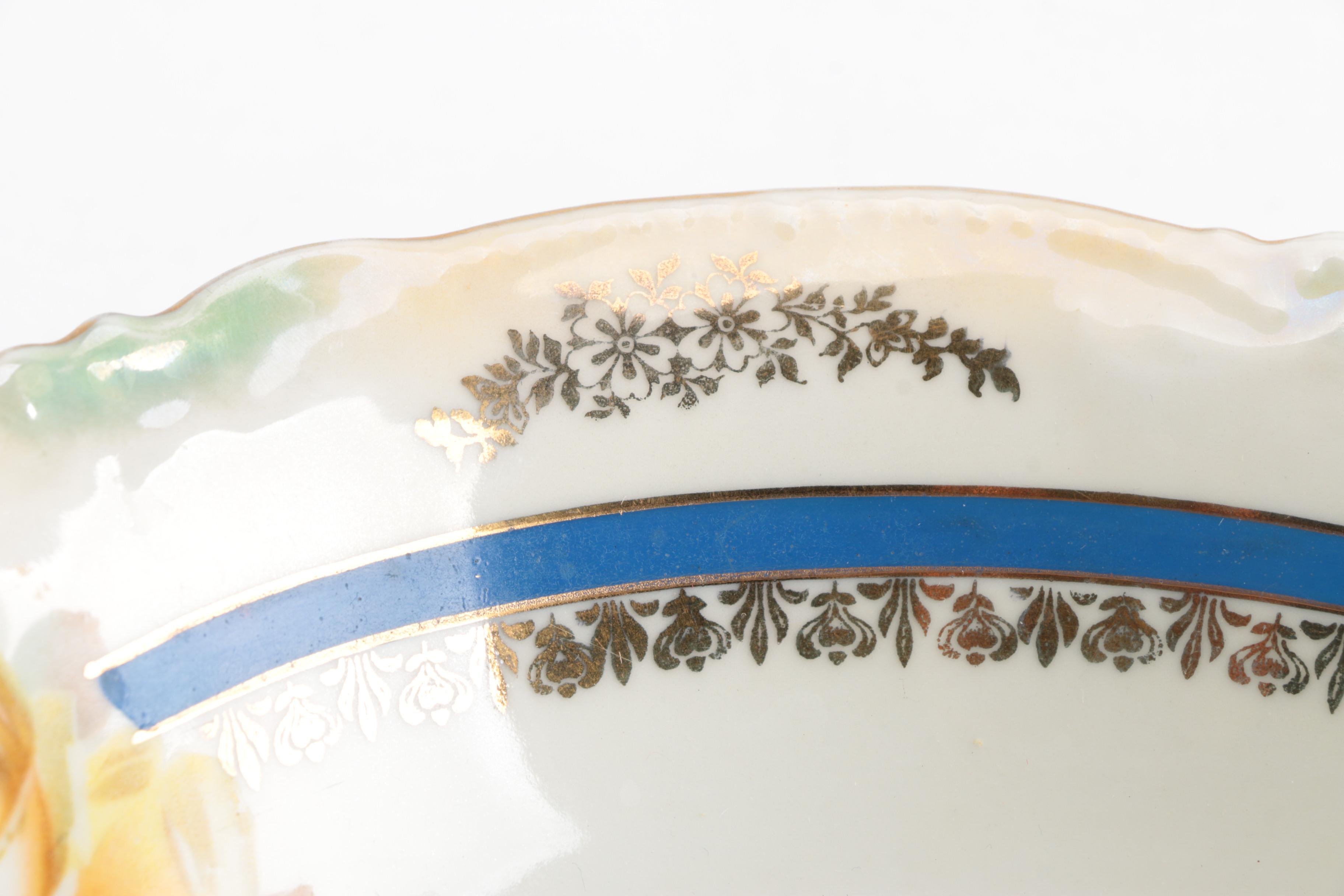 Antique German Handpainted Porcelain Bowl