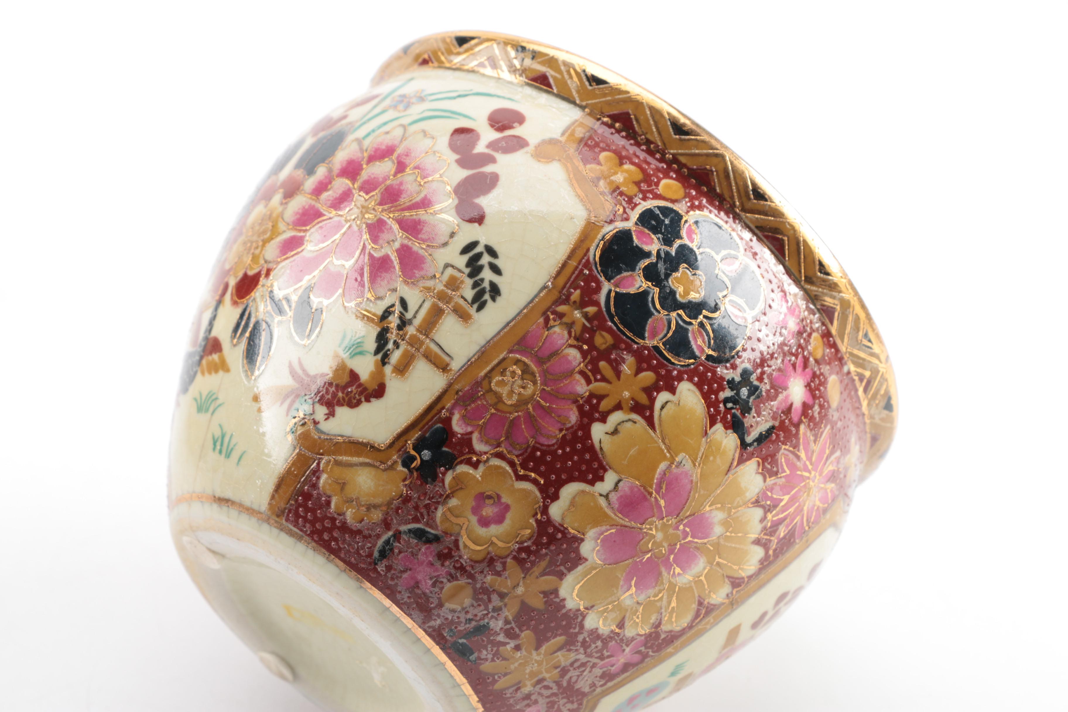 Chinoiserie Miniature Ceramic Jardinieres