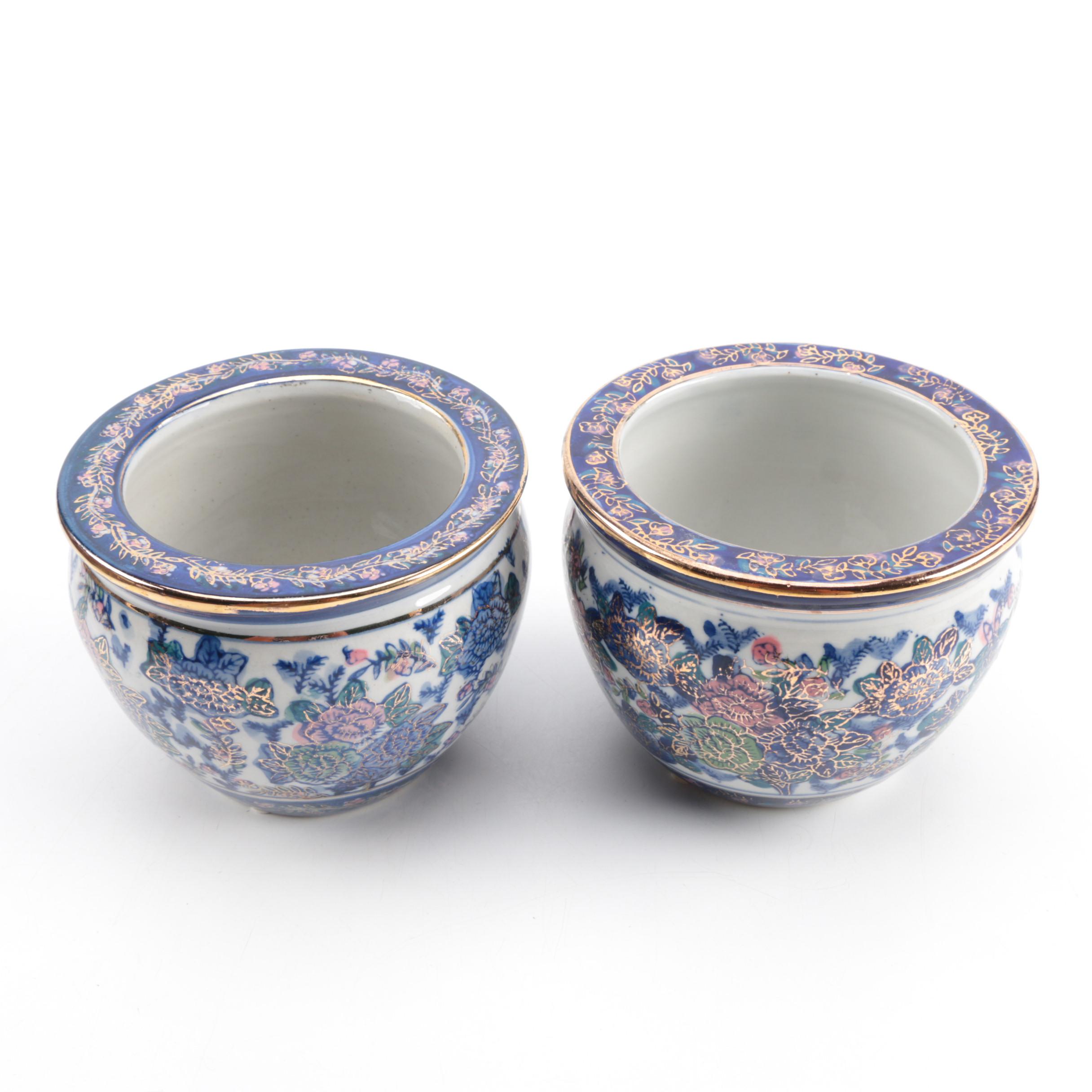 Chinoiserie Miniature Ceramic Jardinieres