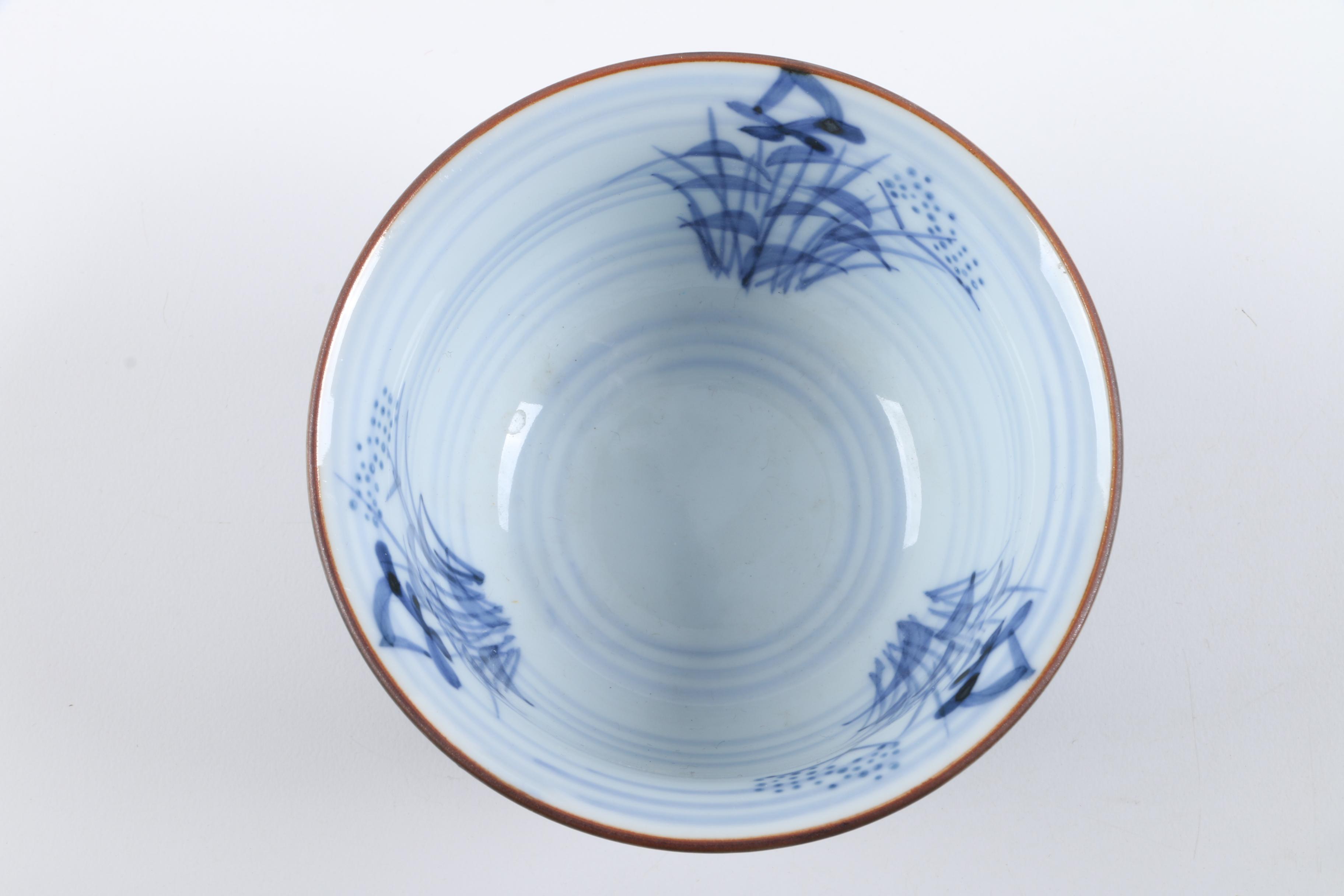 East Asian Porcelain Teapot and Tea Bowls