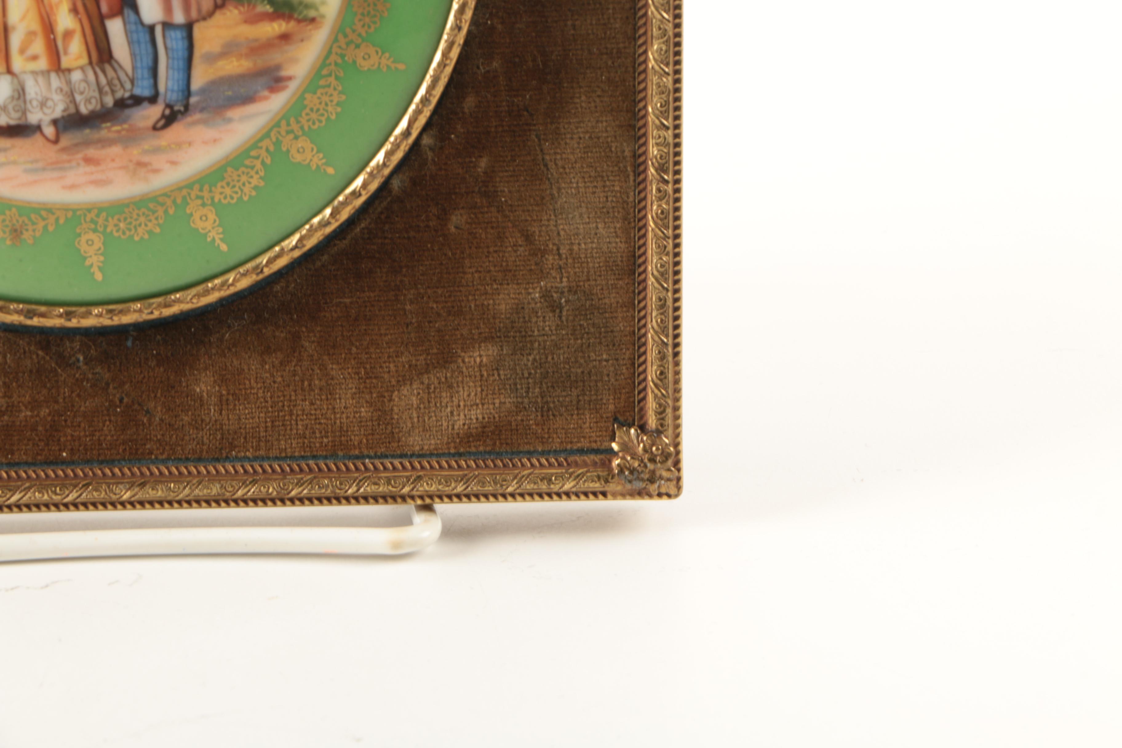 Vintage Czechoslovakia Hand-Painted Porcelain Courting Couple Plaque