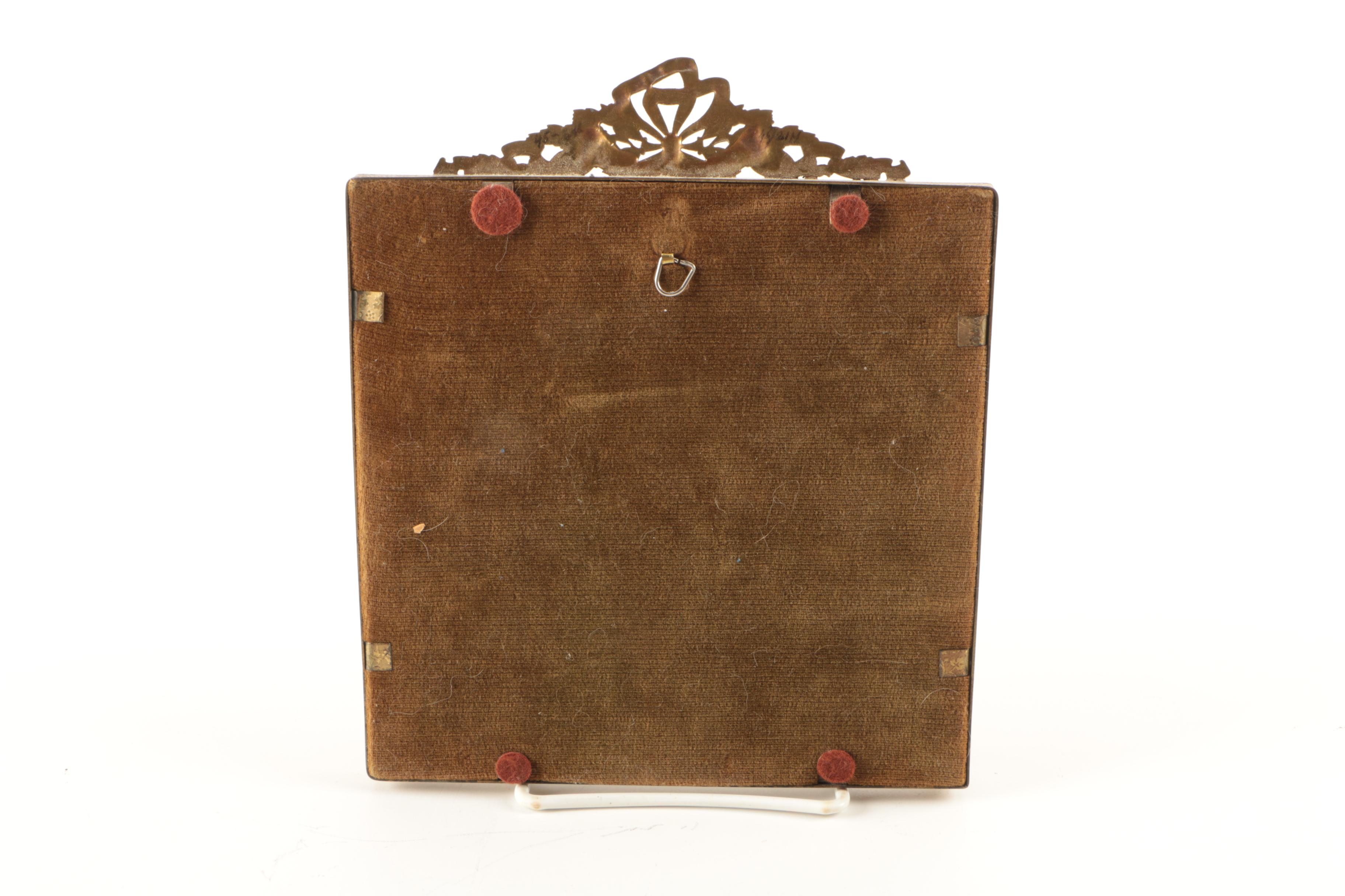 Vintage Czechoslovakia Hand-Painted Porcelain Courting Couple Plaque