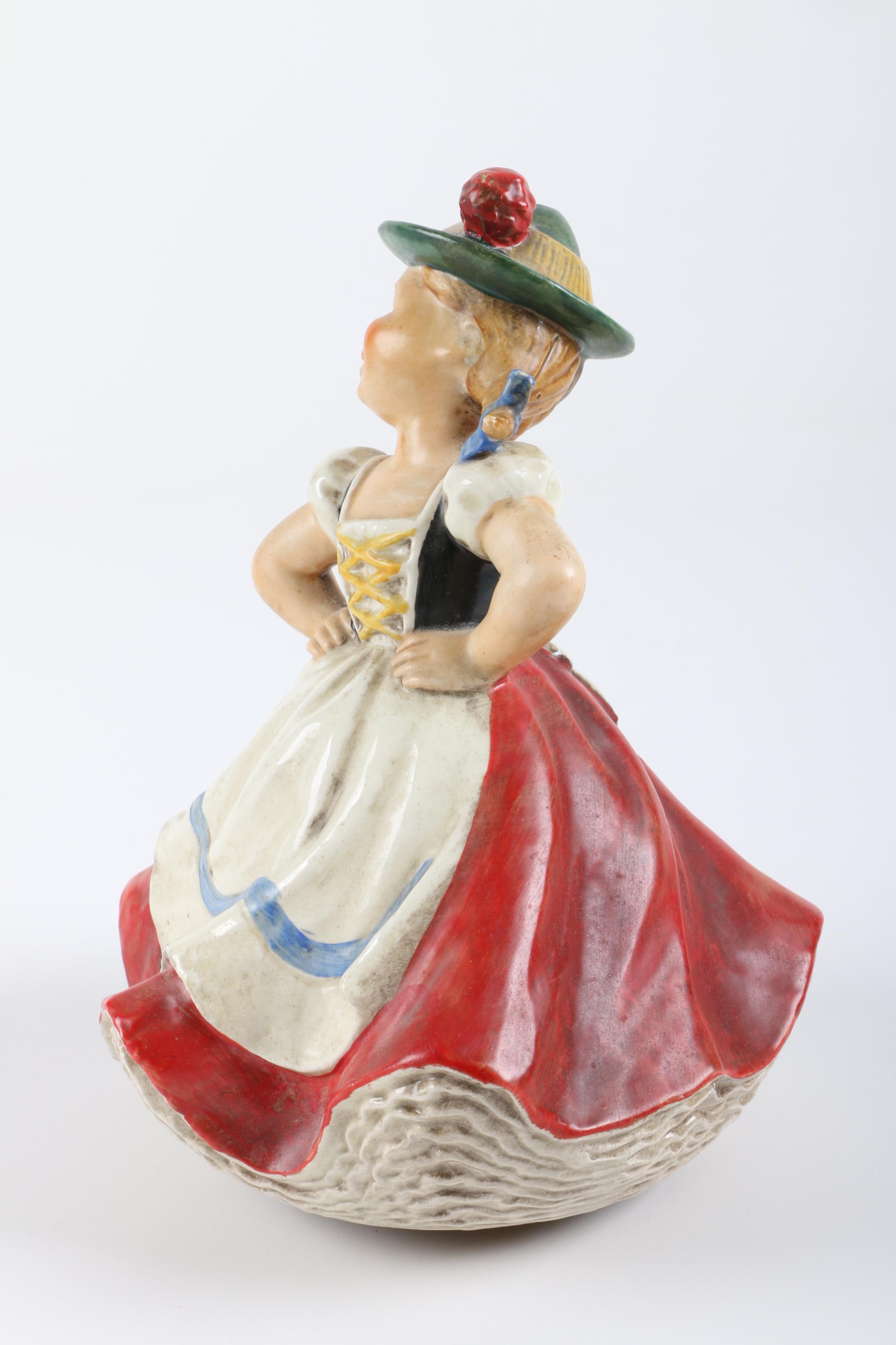 1967 Goebel German "Dancing Girl" Ceramic Music Box Figurine