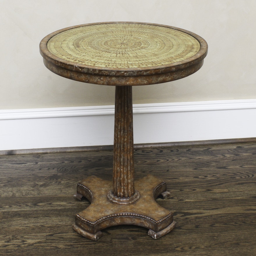 Italian Style Scagliola and Painted Accent Table