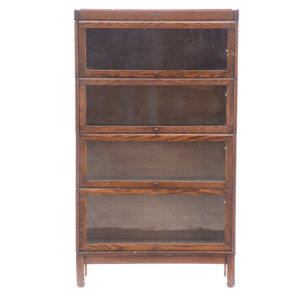 Antique Oak Barrister Bookcase by Lindstrom