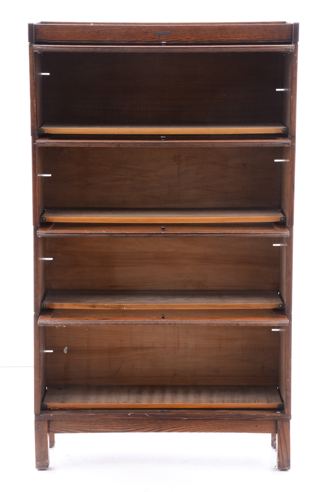 Antique Oak Barrister Bookcase by Lindstrom