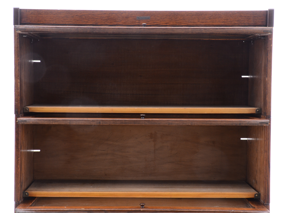 Antique Oak Barrister Bookcase by Lindstrom