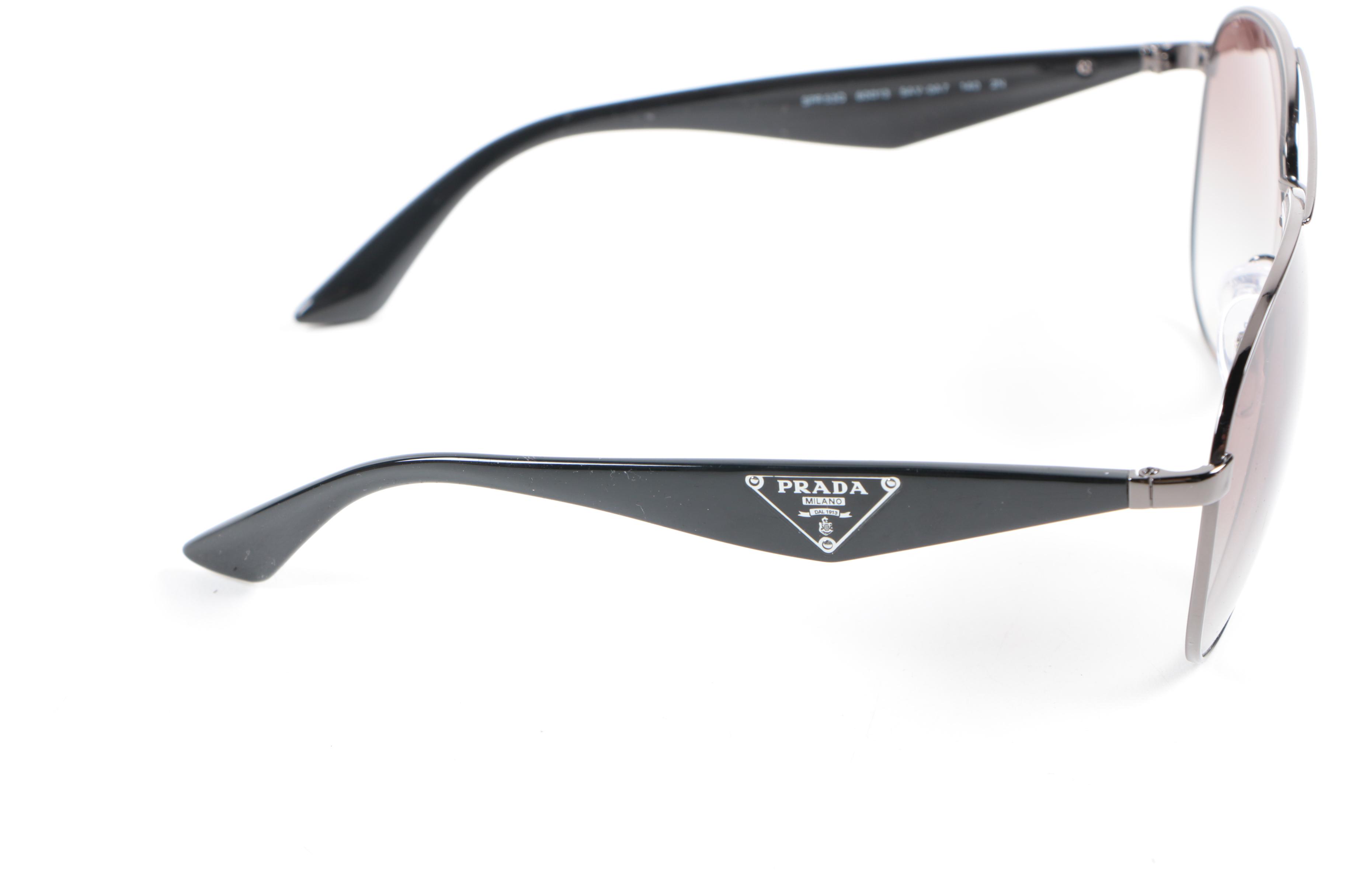 Prada Milano SPR 53Q Aviator Sunglasses with Case and Box