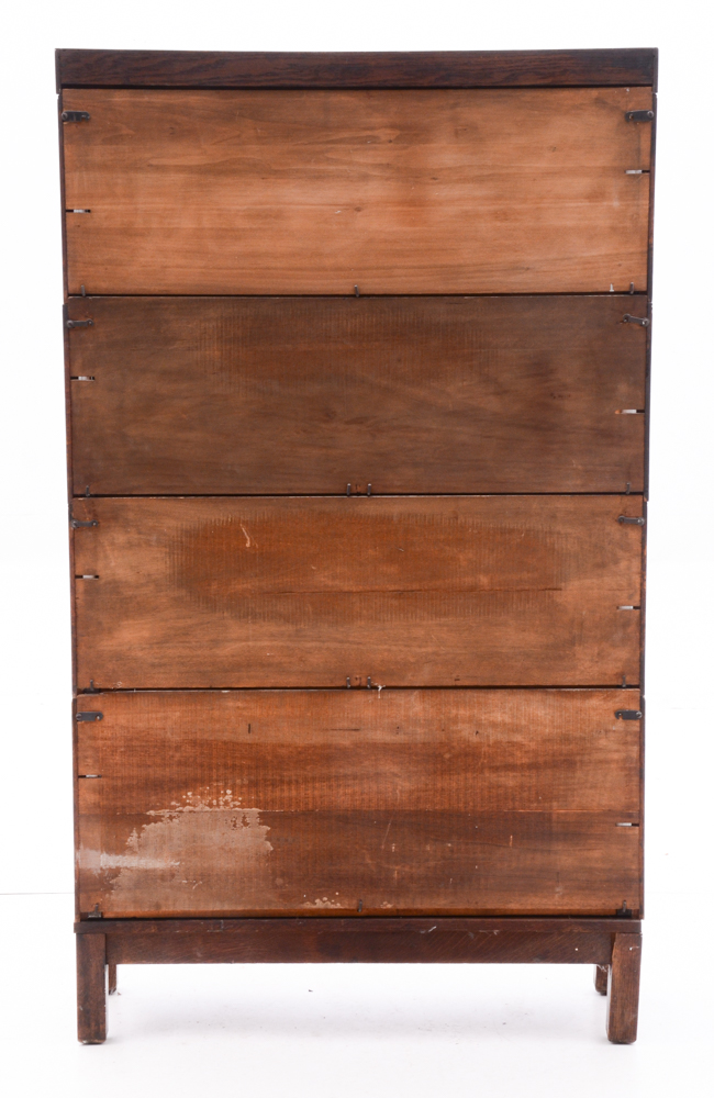 Antique Oak Barrister Bookcase by Lindstrom