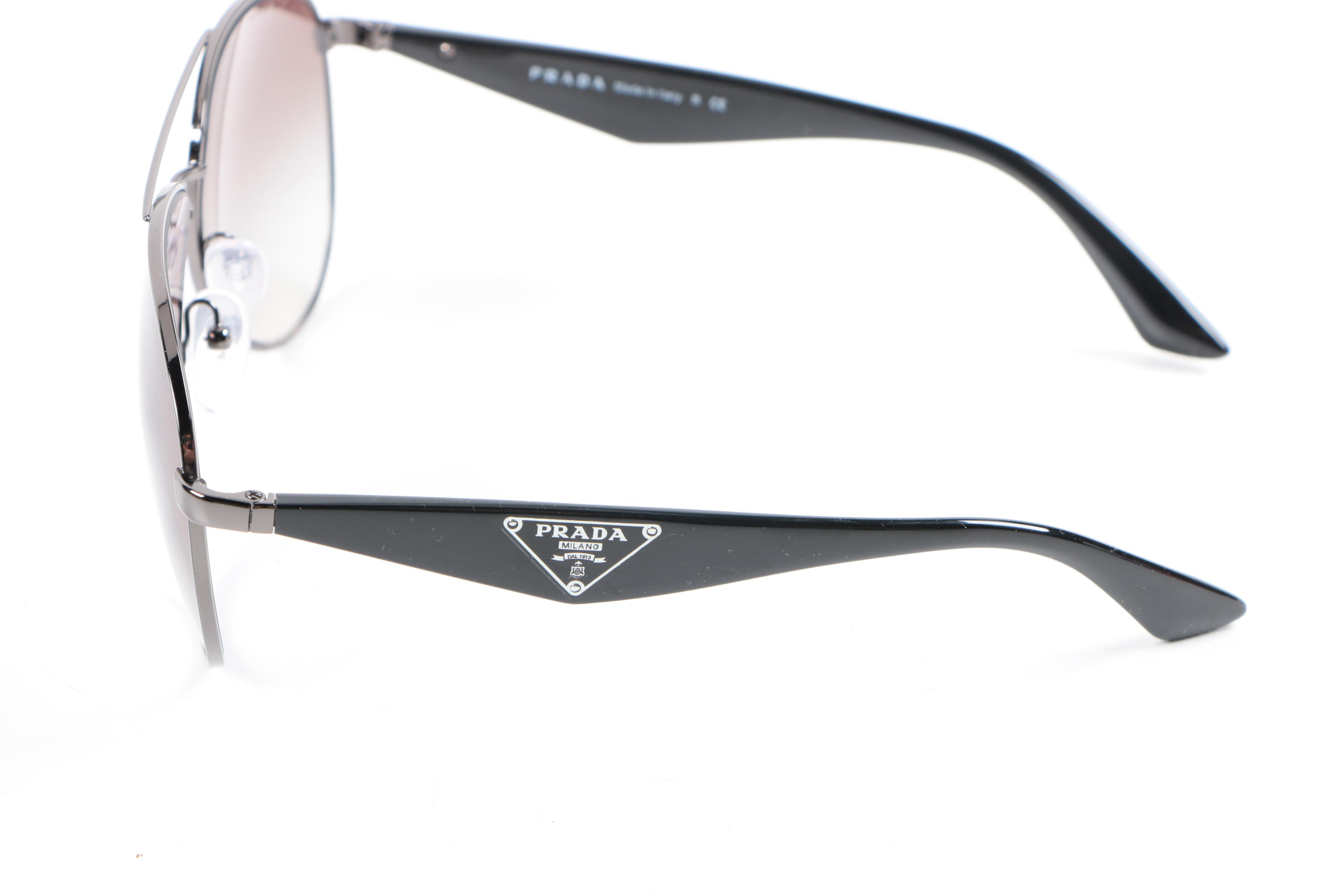 Prada Milano SPR 53Q Aviator Sunglasses with Case and Box