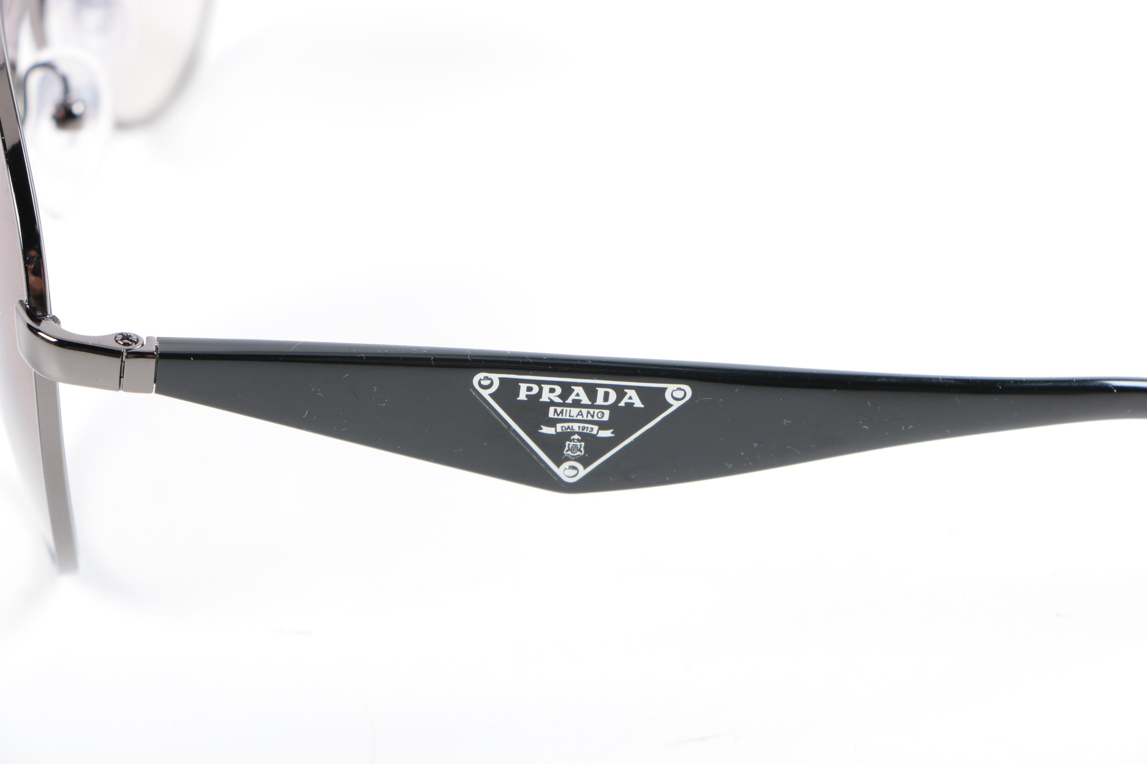 Prada Milano SPR 53Q Aviator Sunglasses with Case and Box