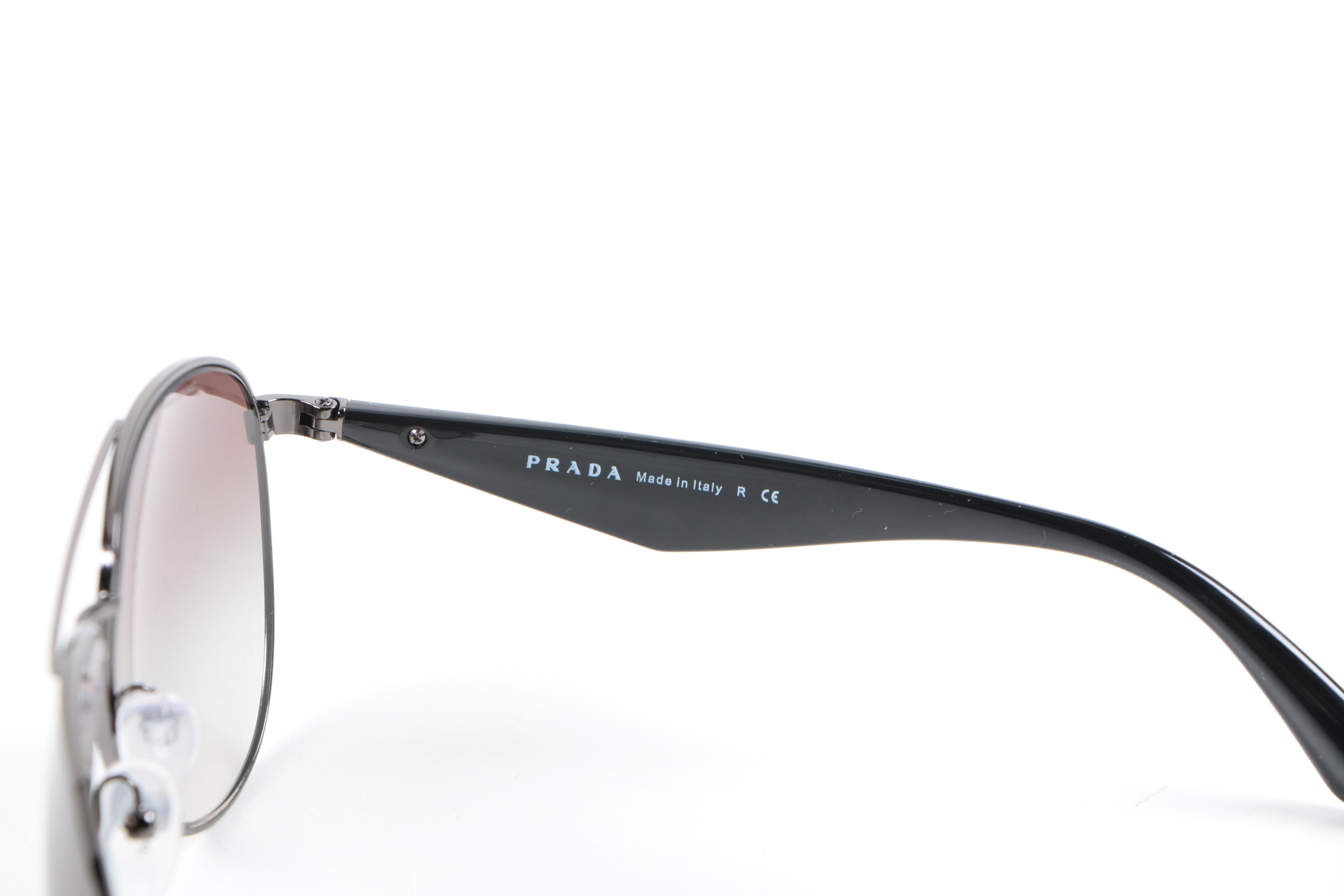 Prada Milano SPR 53Q Aviator Sunglasses with Case and Box