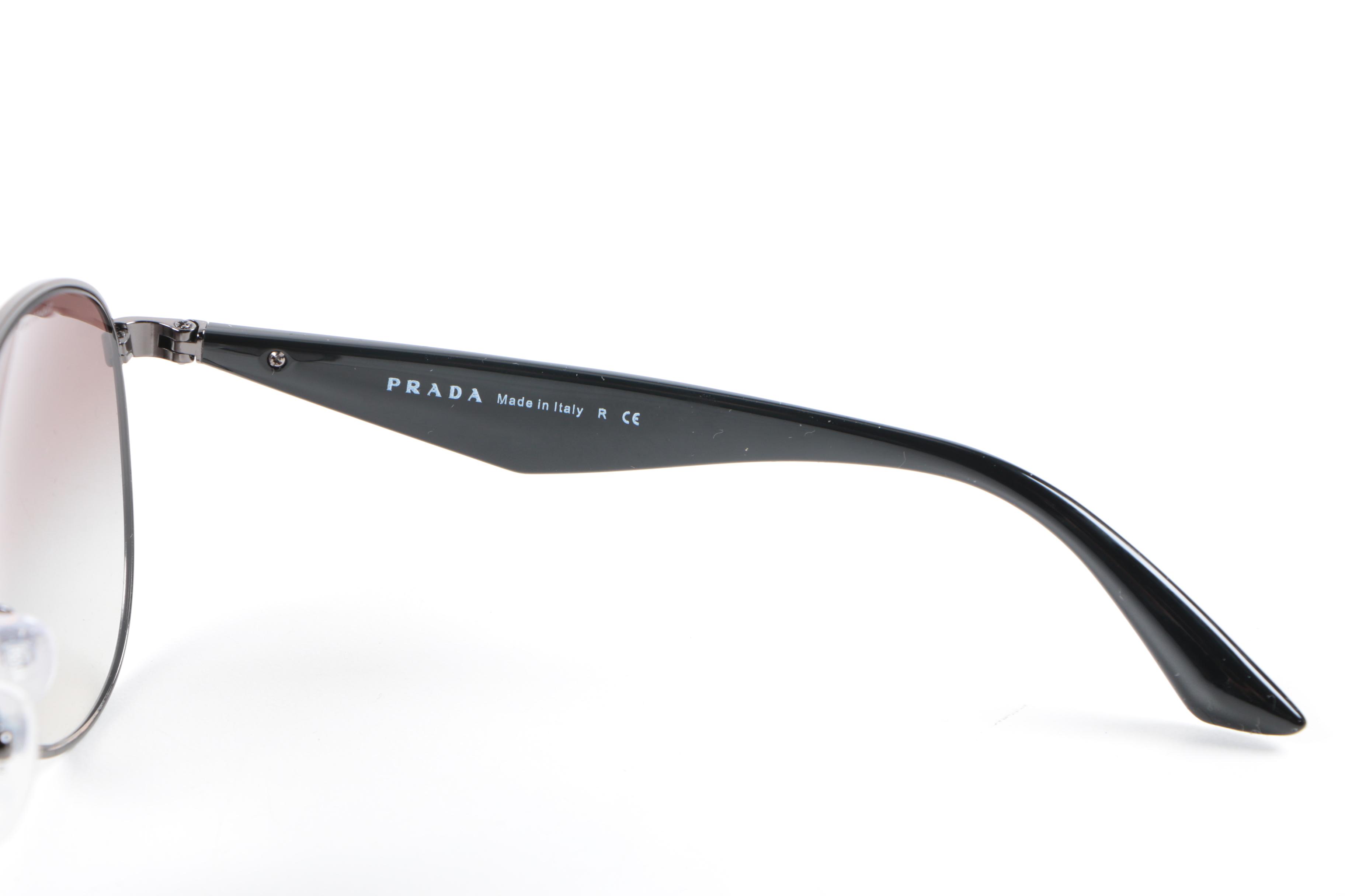 Prada Milano SPR 53Q Aviator Sunglasses with Case and Box