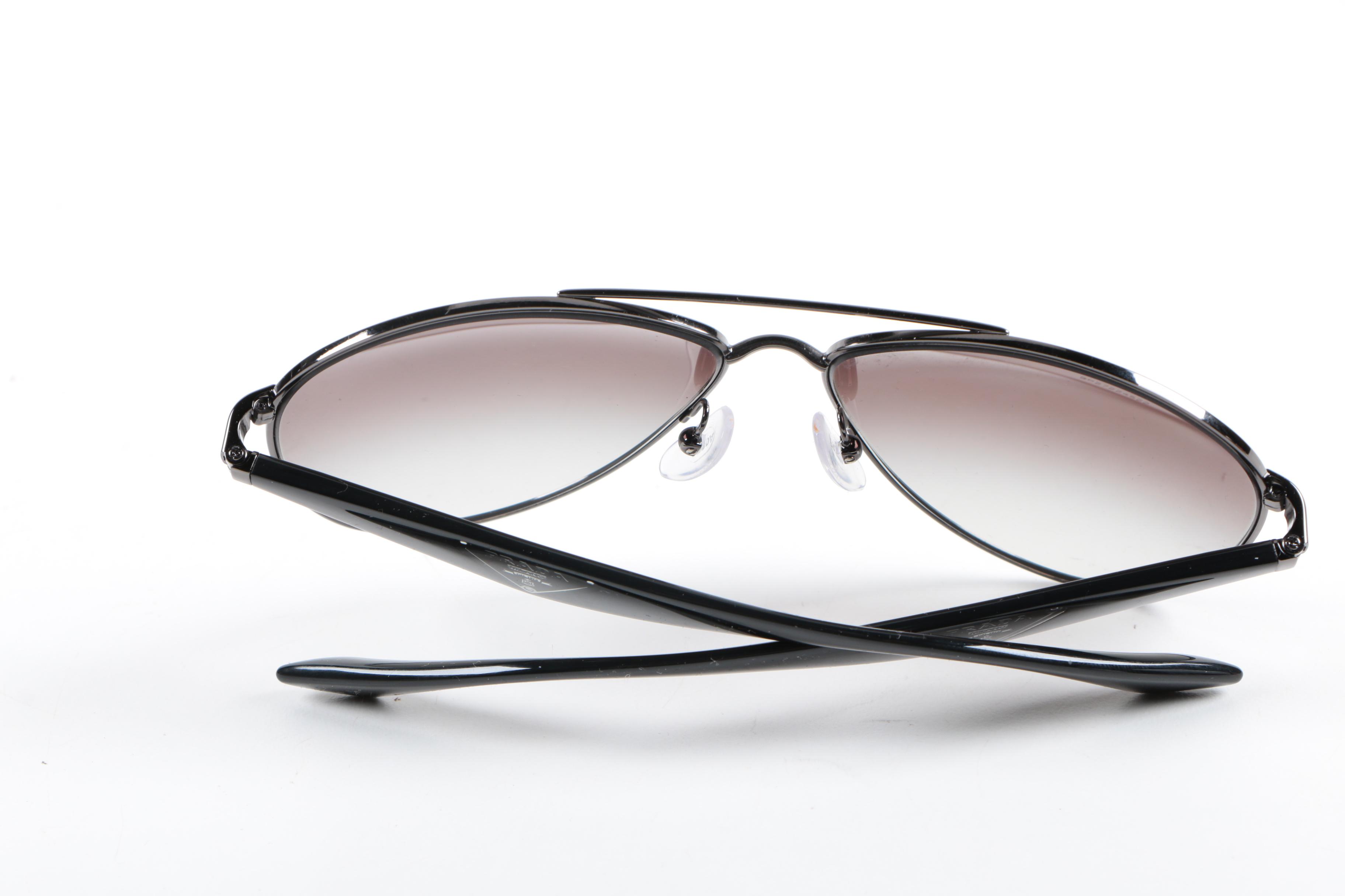 Prada Milano SPR 53Q Aviator Sunglasses with Case and Box