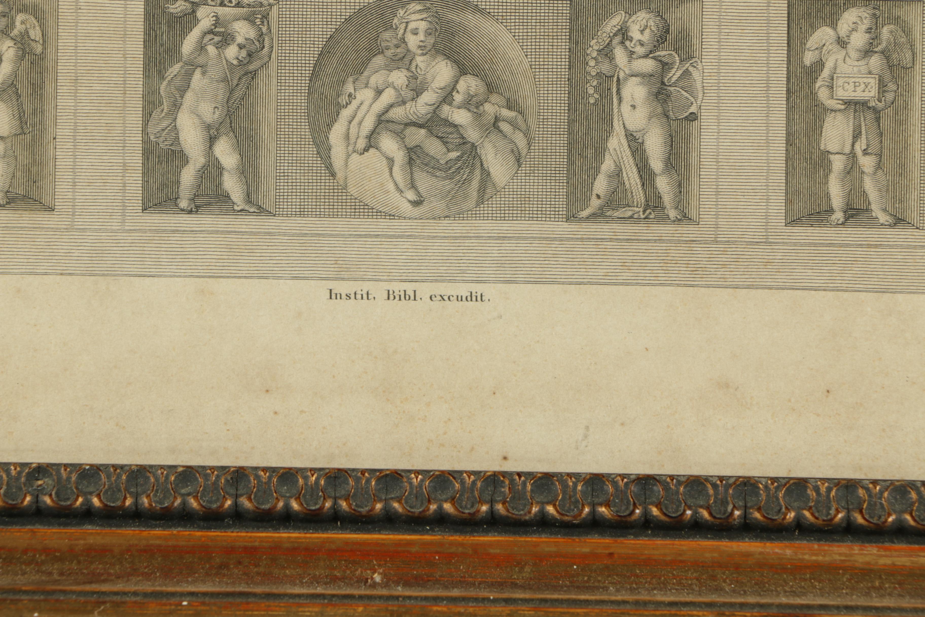 S. Amsler Vintage Engraving on Paper After Raphael "The Entombment"