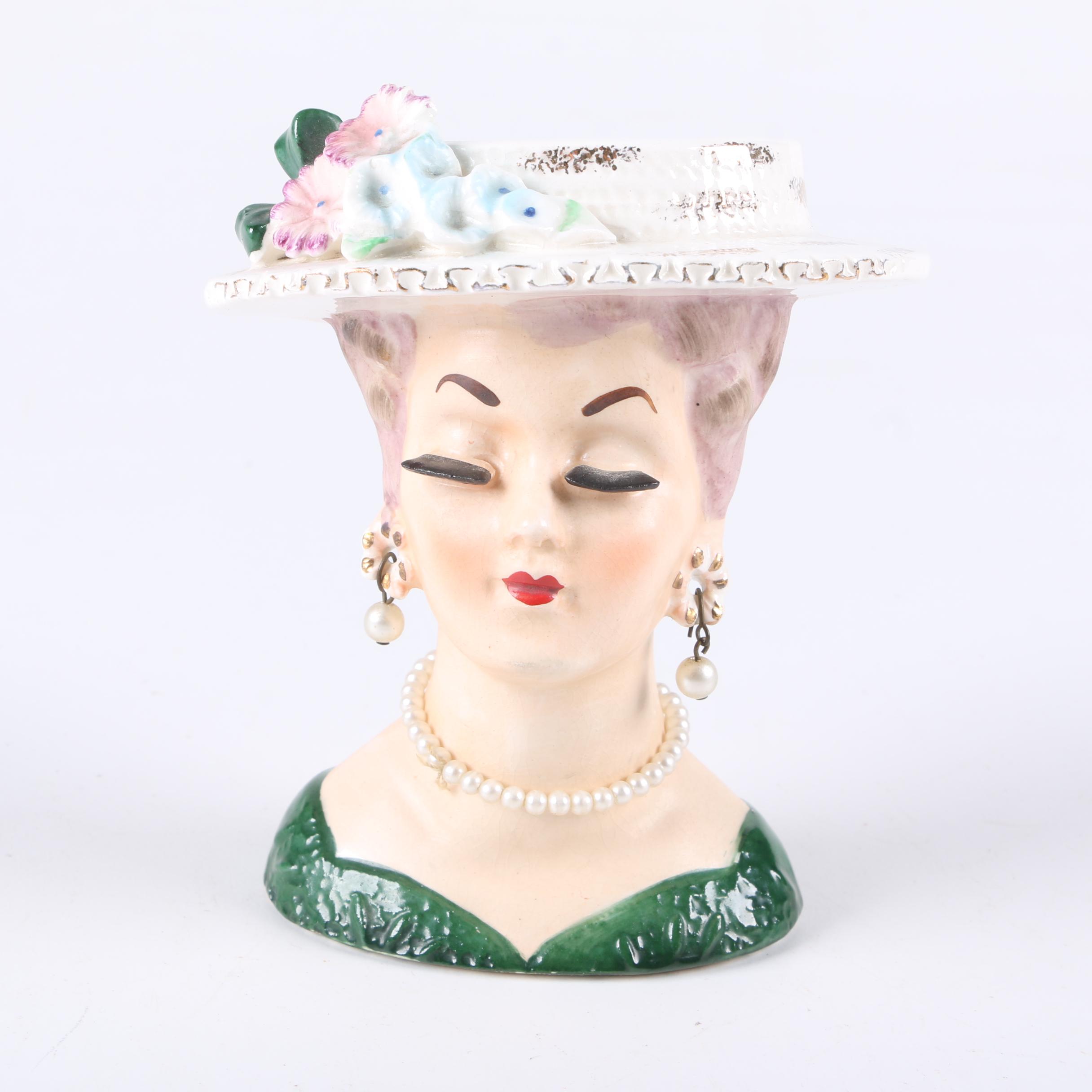 Vintage "Lady Head" Vases Including Napcoware and Sonsco