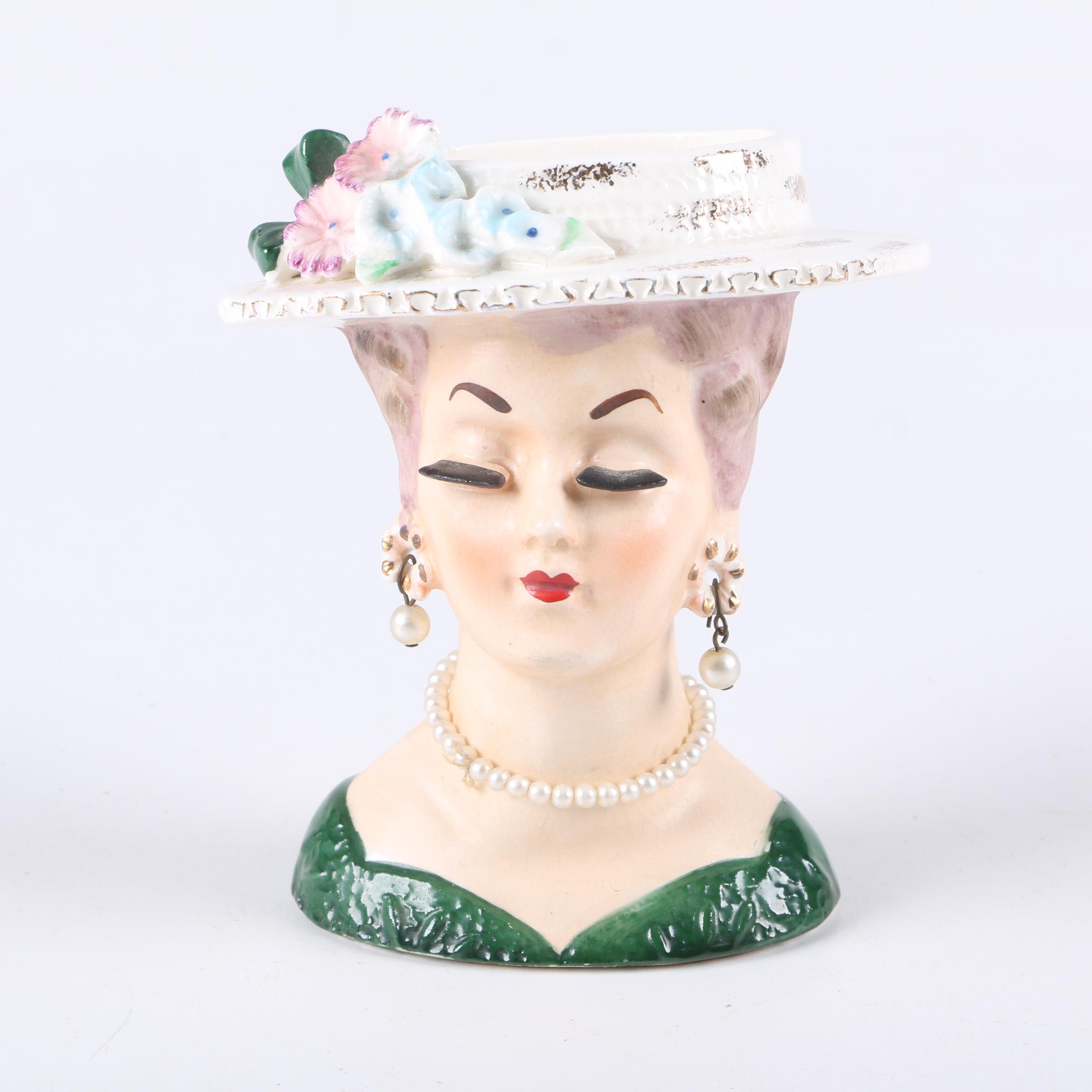 Vintage "Lady Head" Vases Including Napcoware and Sonsco