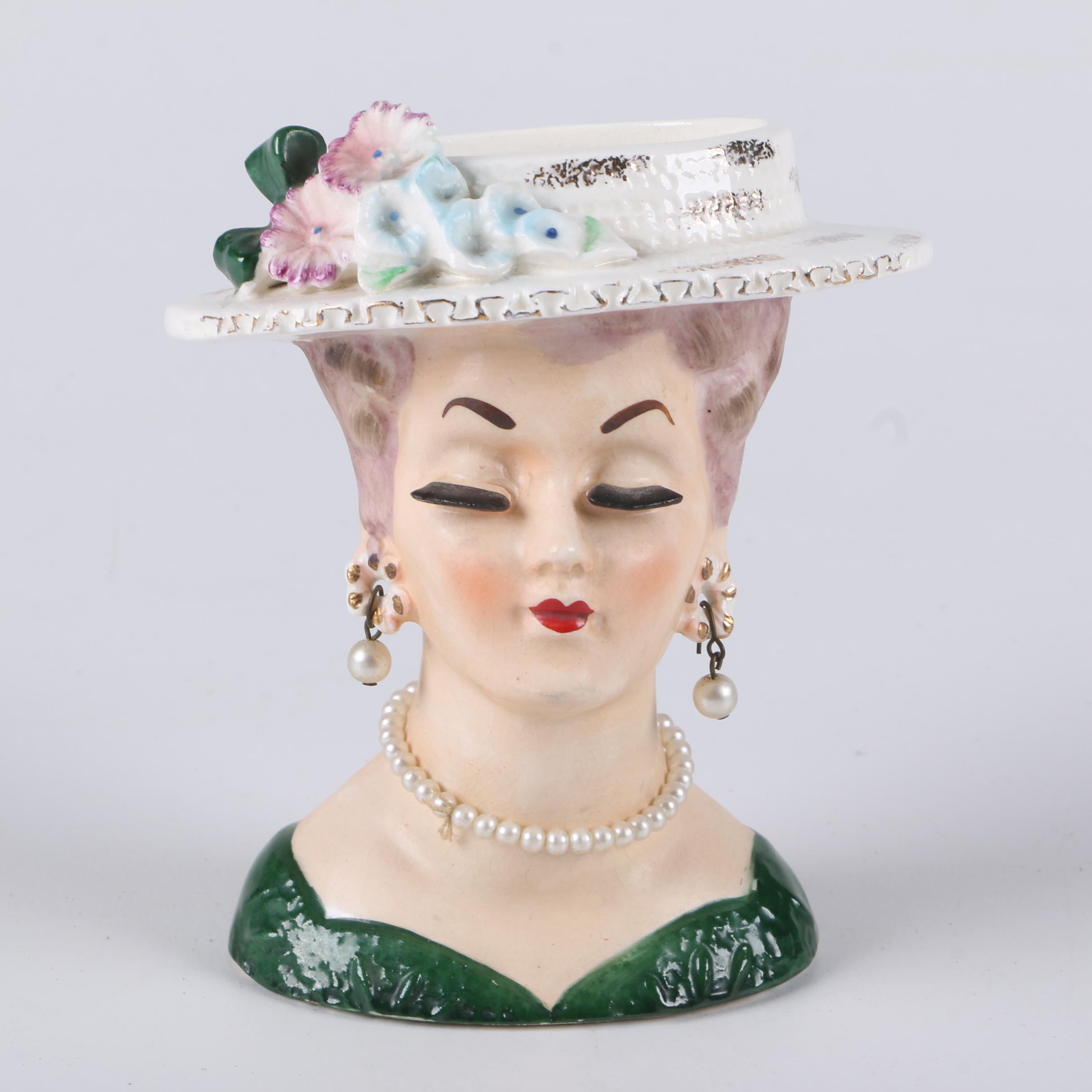 Vintage "Lady Head" Vases Including Napcoware and Sonsco