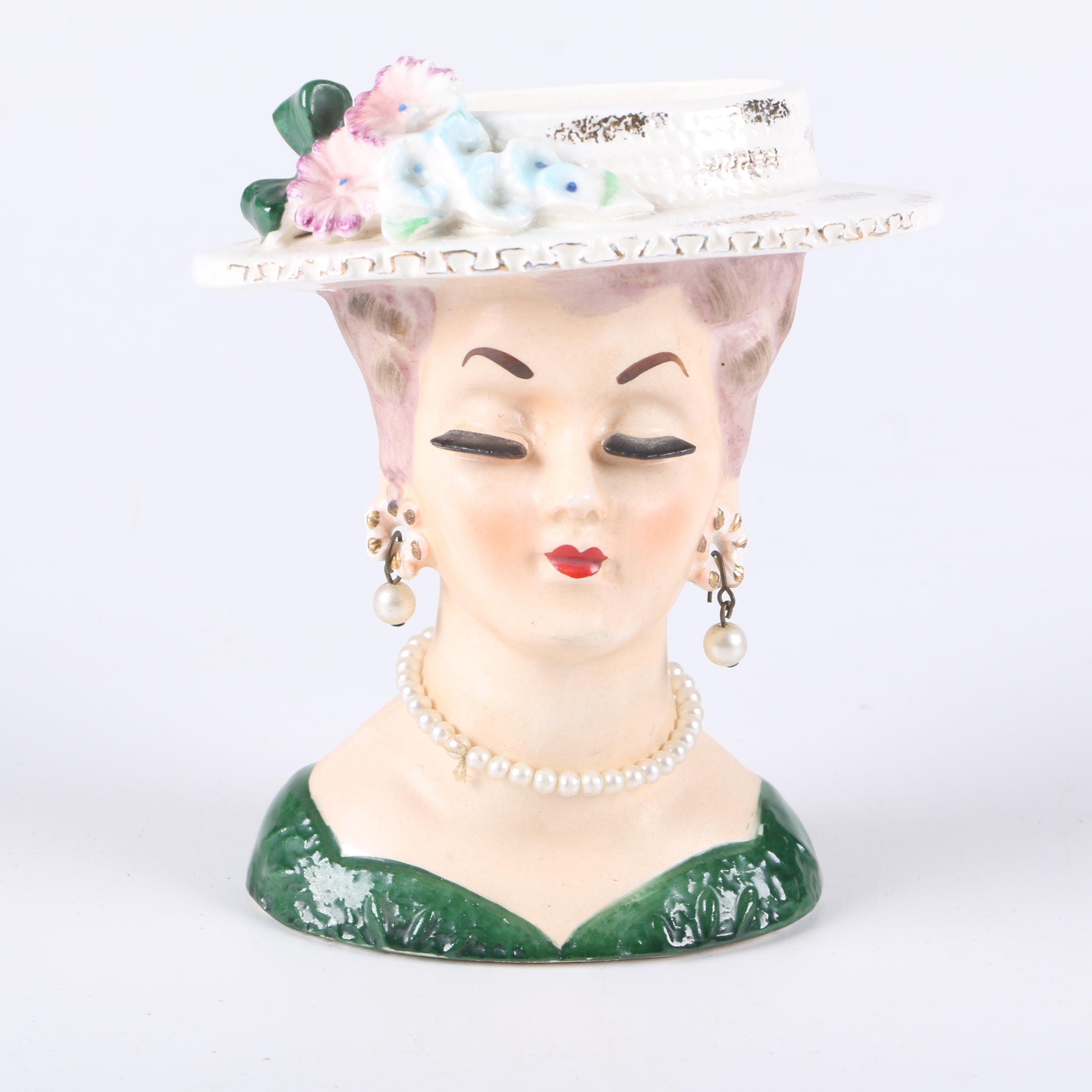 Vintage "Lady Head" Vases Including Napcoware and Sonsco