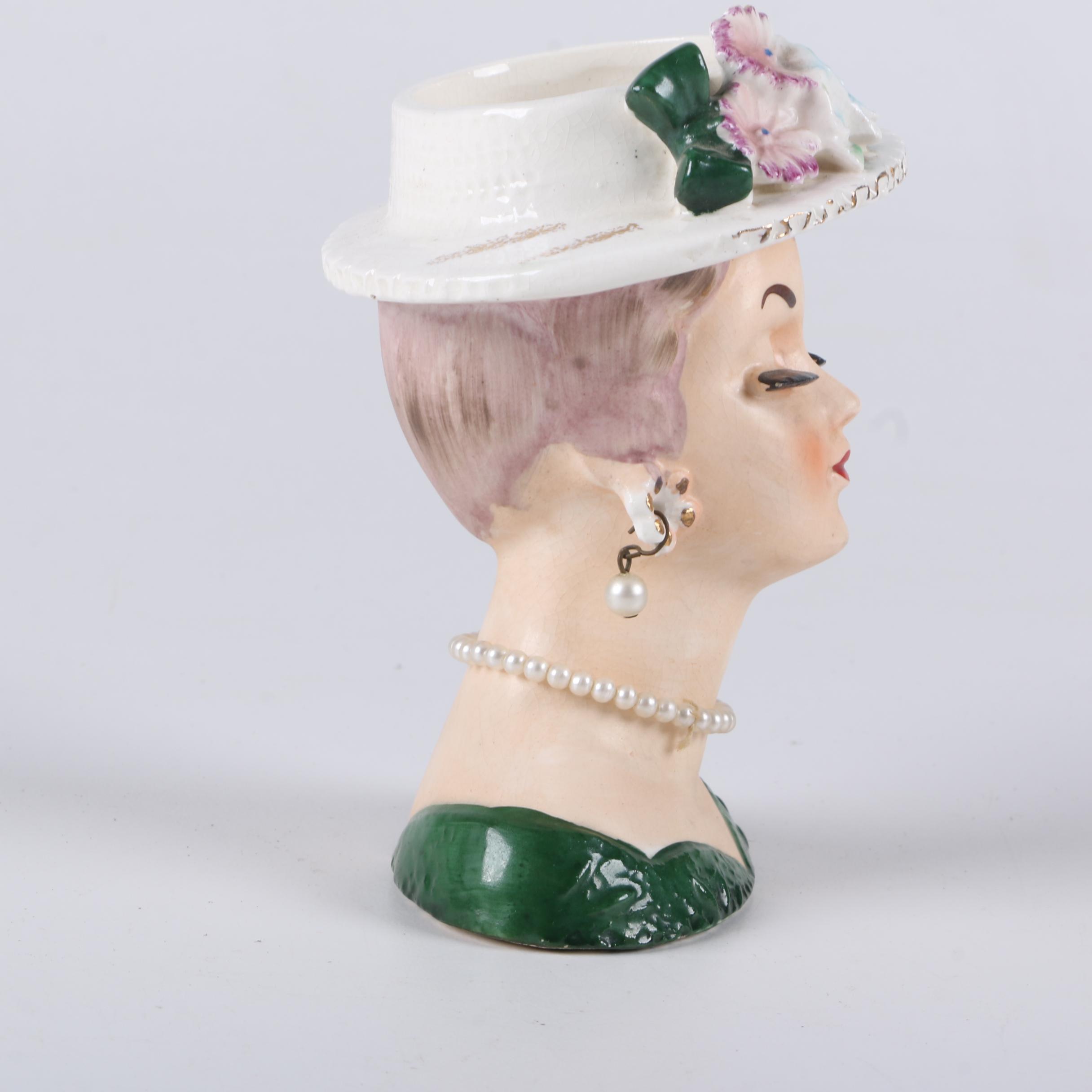 Vintage "Lady Head" Vases Including Napcoware and Sonsco