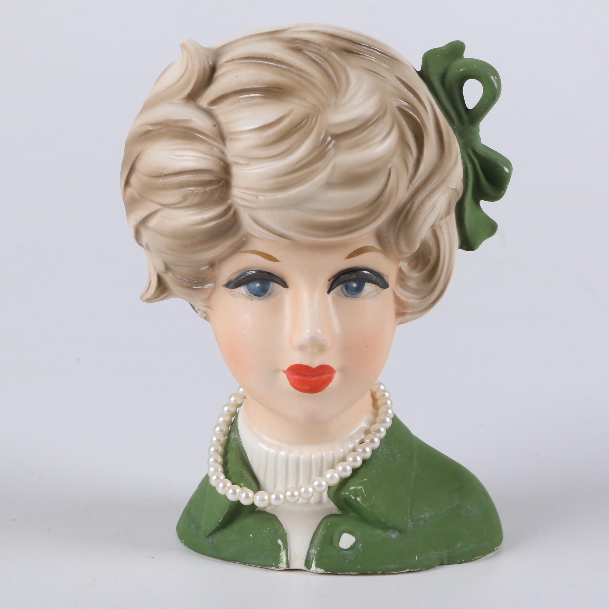 Vintage "Lady Head" Vases Including Napcoware and Sonsco