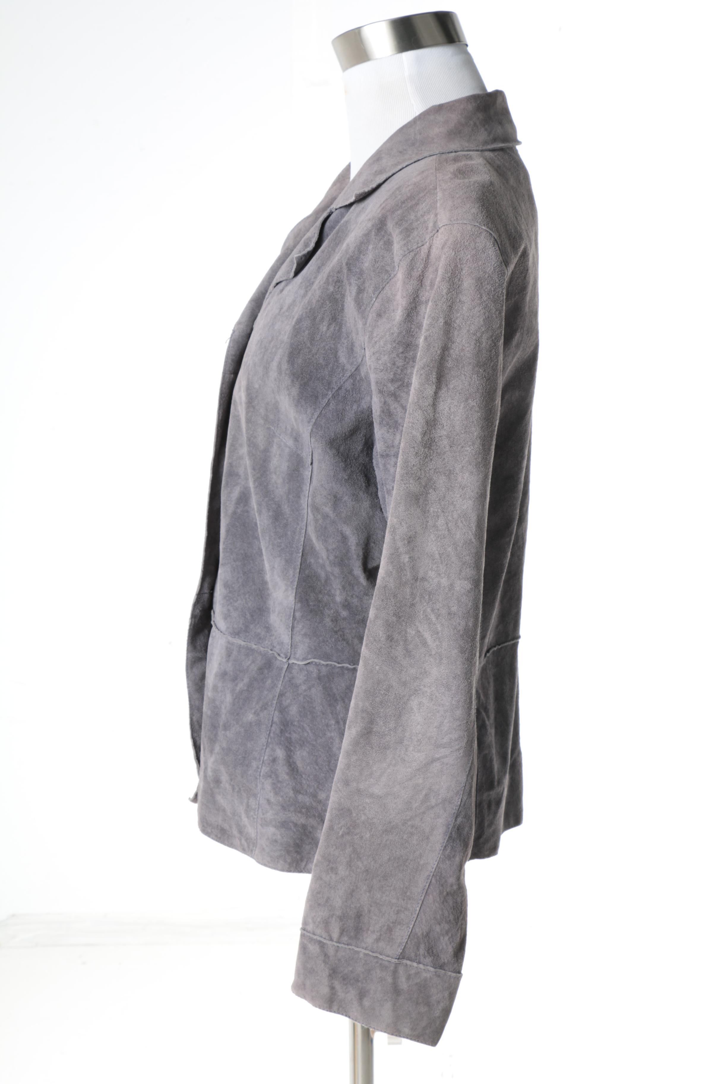 Women's Brandon Thomas Grey Suede Jacket