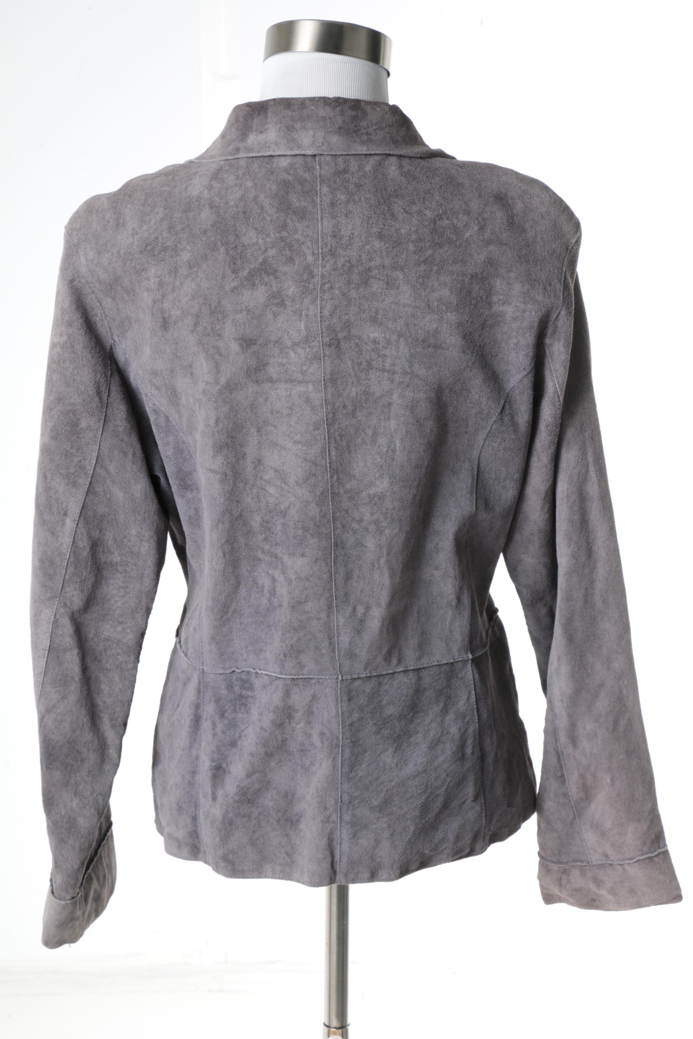 Women's Brandon Thomas Grey Suede Jacket