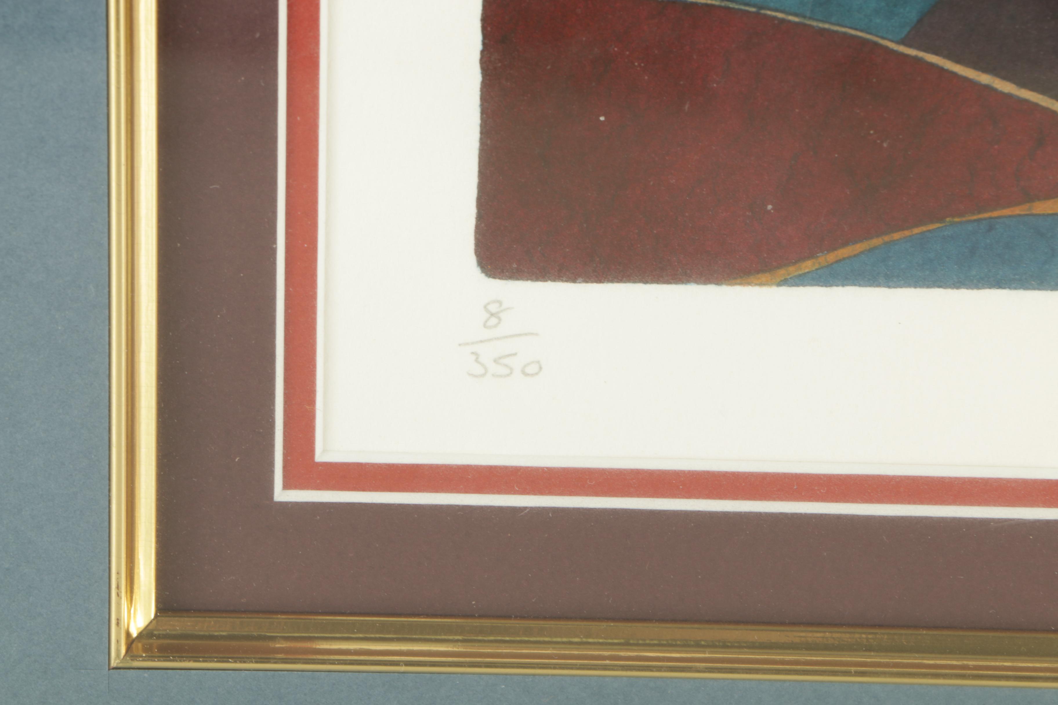 Limited Edition Intaglio Print on Paper of Couple Riding Rooster