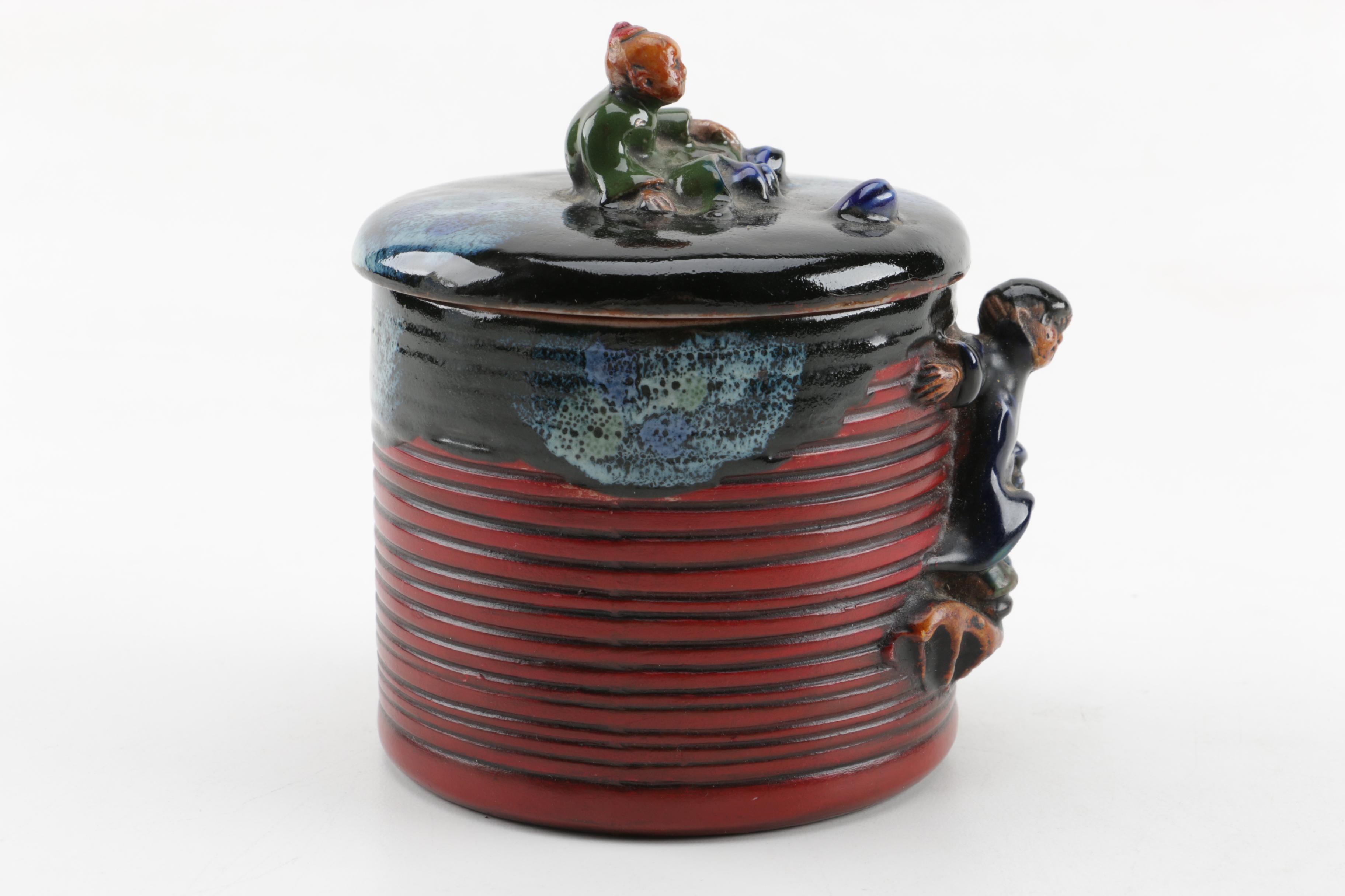 Japanese Sumida Gawa Figural Vessel