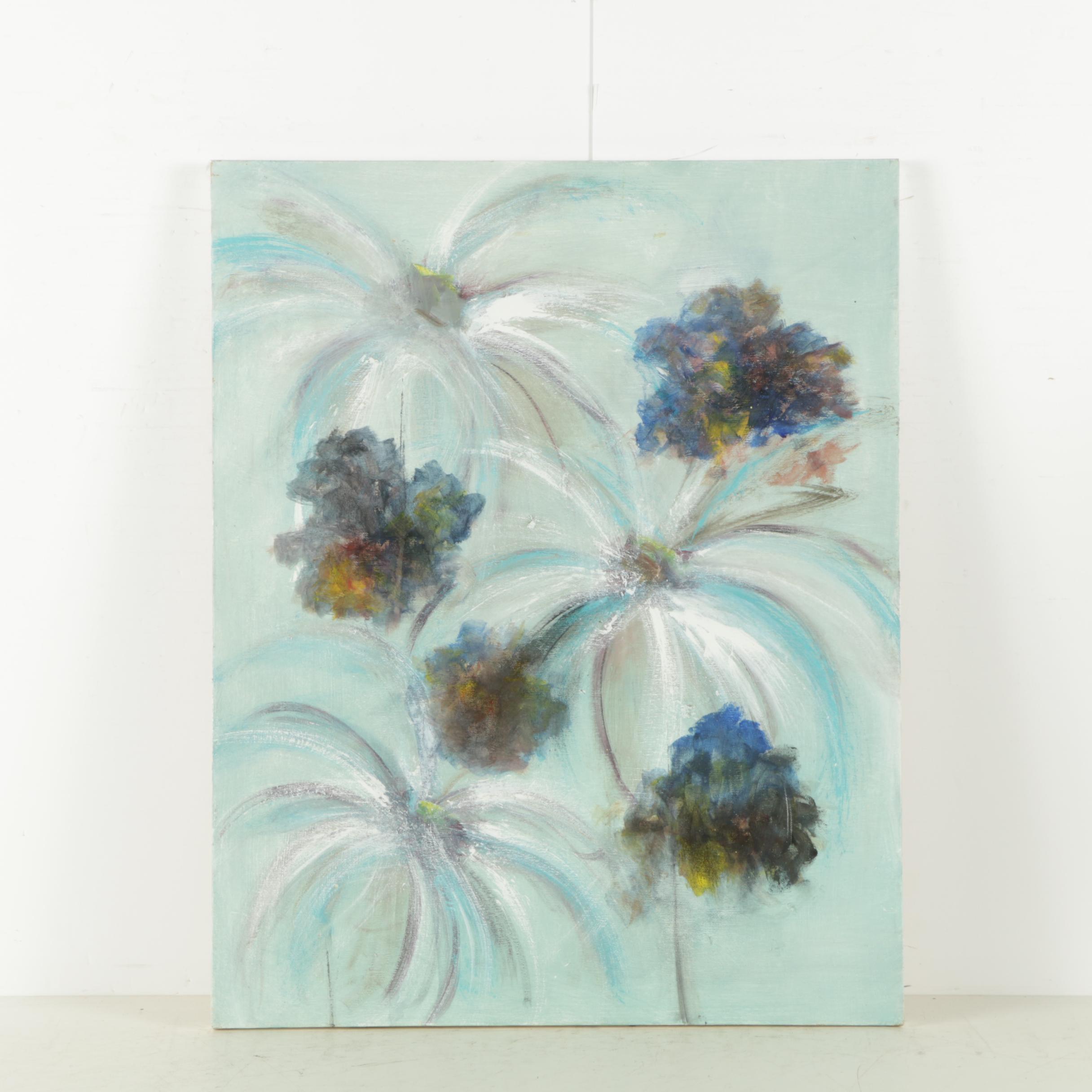 Jacqueline Saporiti Acrylic on Canvas of Flowers