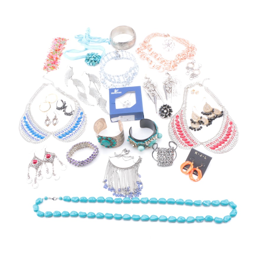 Assortment of Costume Jewelry Including Swarovski and Kenneth Jay Lane