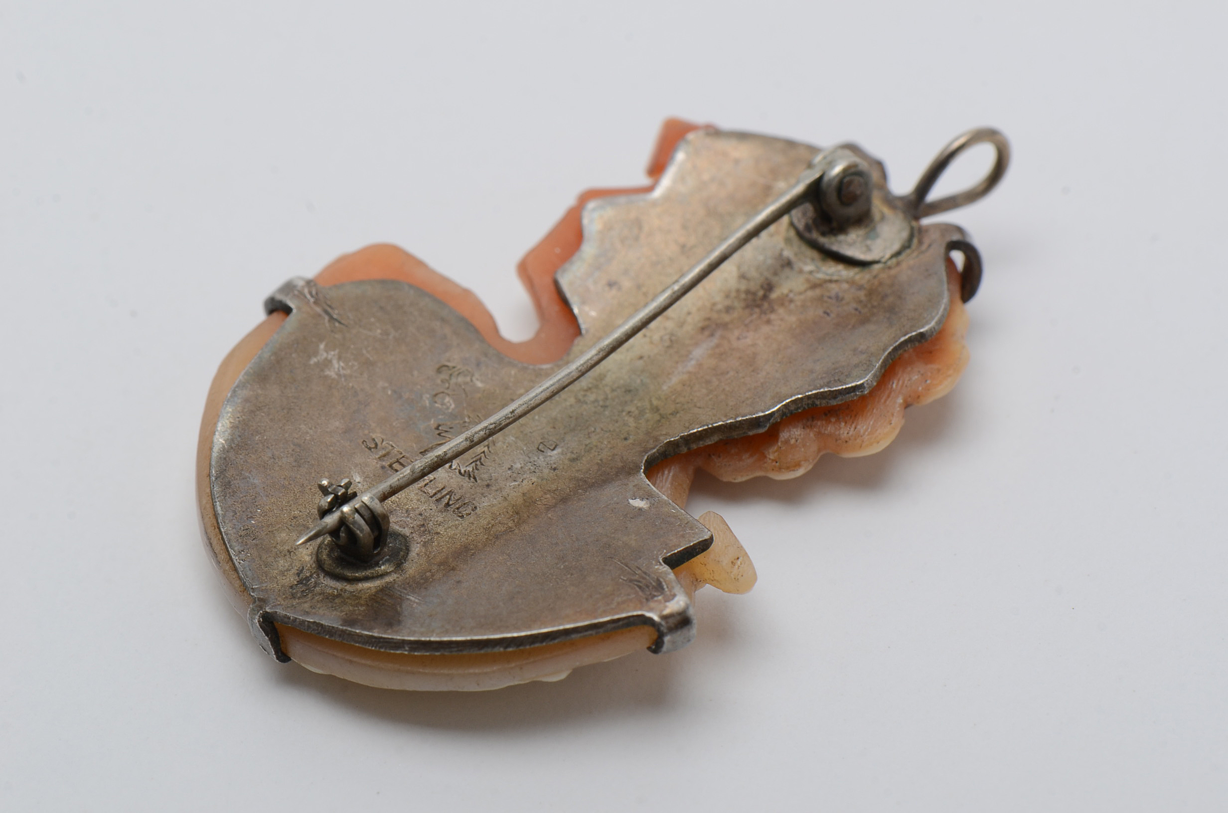 Vintage Carved Cut-Out Cameo on Sterling Silver Mount