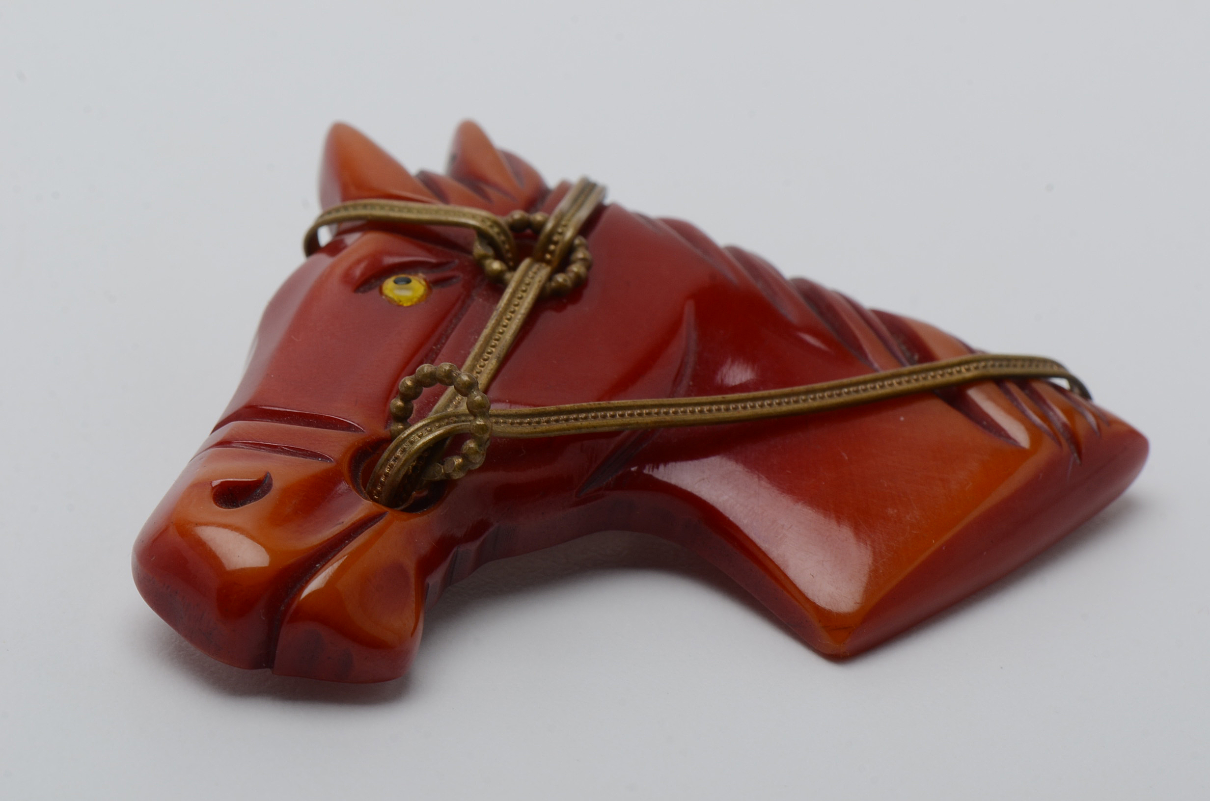 Circa 1940's Bakelite Horse Head Brooch