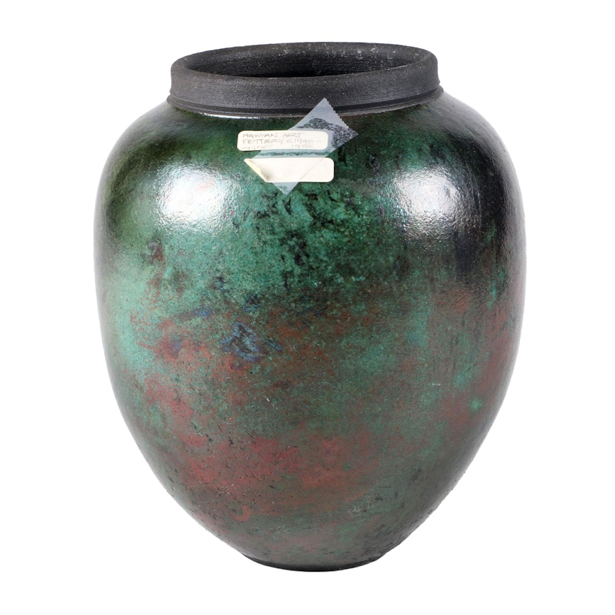 Hand Thrown Stoneware Raku Vase