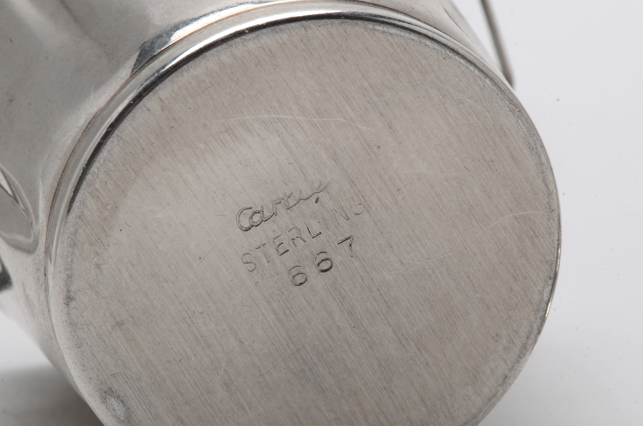 Cartier Sterling Silver Figural Garbage Can Vessel