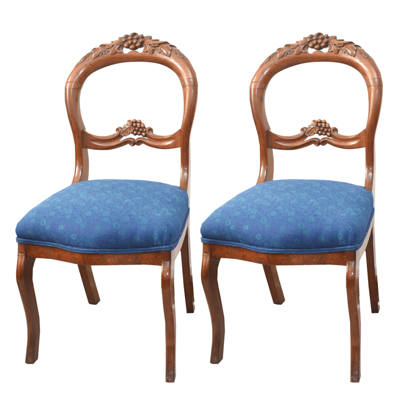 Pair of Victorian Style Balloon Back Chairs