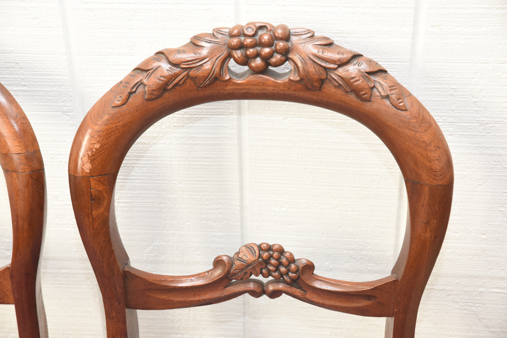 Pair of Victorian Style Balloon Back Chairs