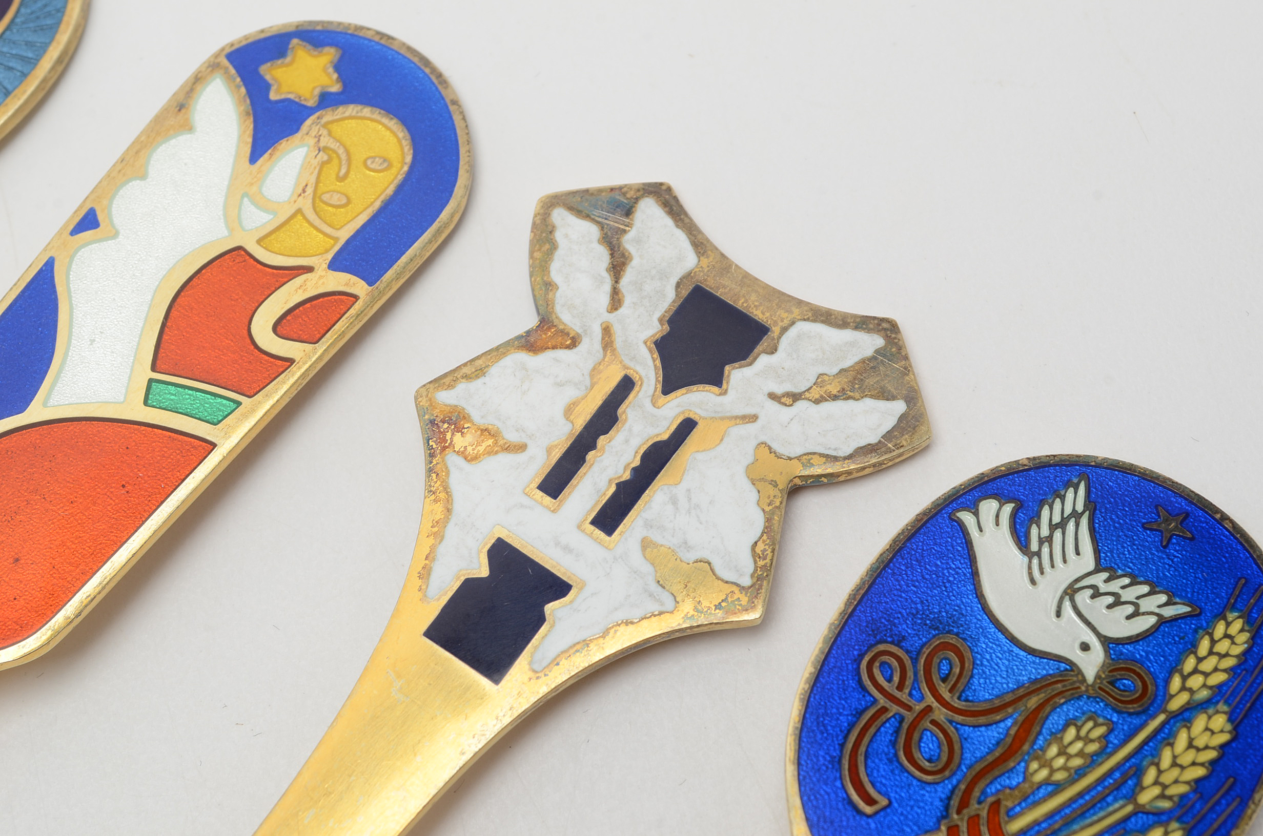 Danish Anton Michelsen Sterling Silver Christmas Enameled Spoons and Forks