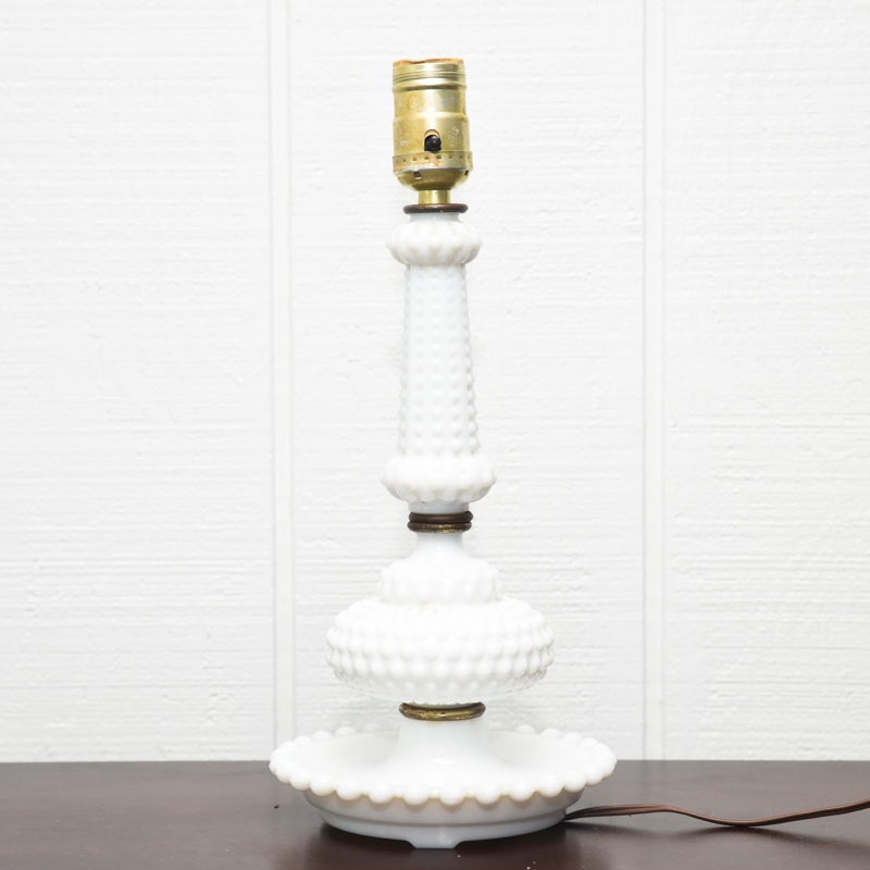 Vintage Hobnail Glass Table Lamp