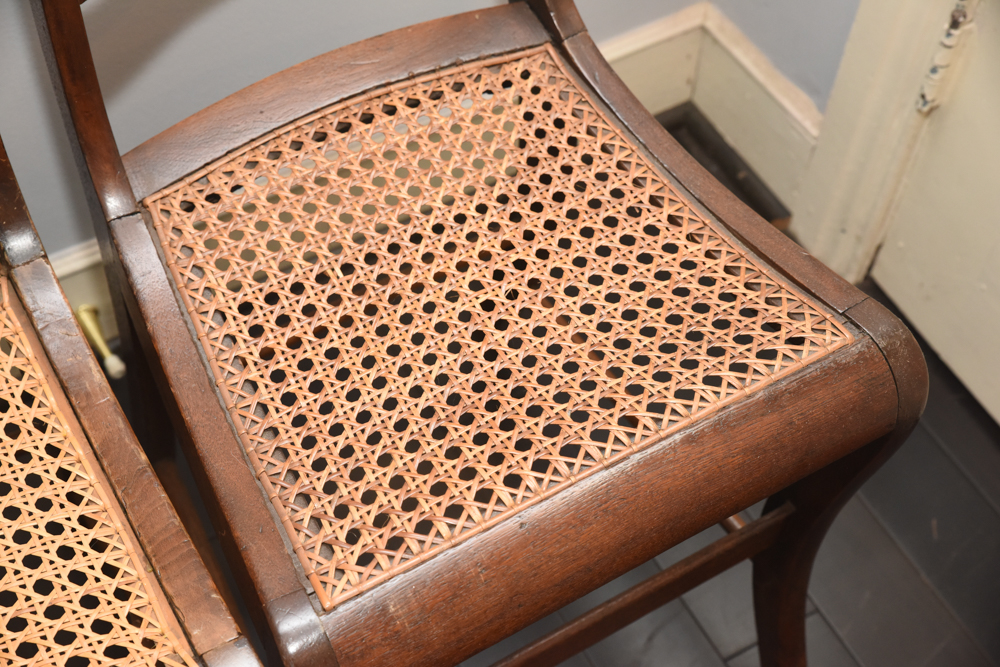 Pair of Antique Chairs with Caned Seats