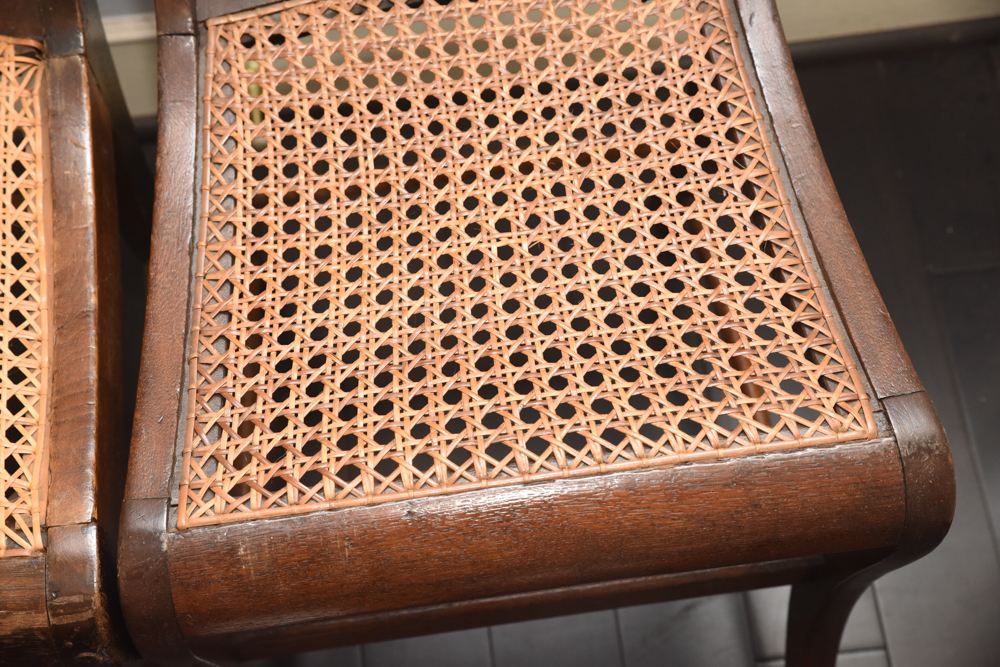 Pair of Antique Chairs with Caned Seats