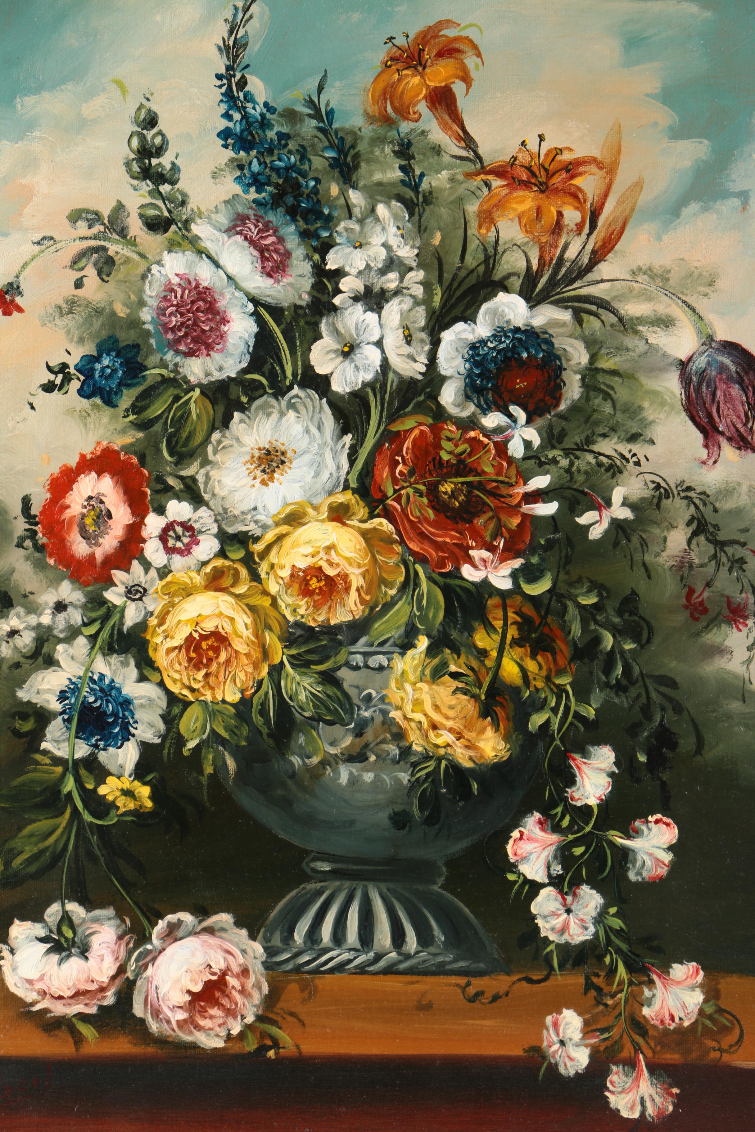 Jeannine Albert Oil Painting of a Flower Arrangement