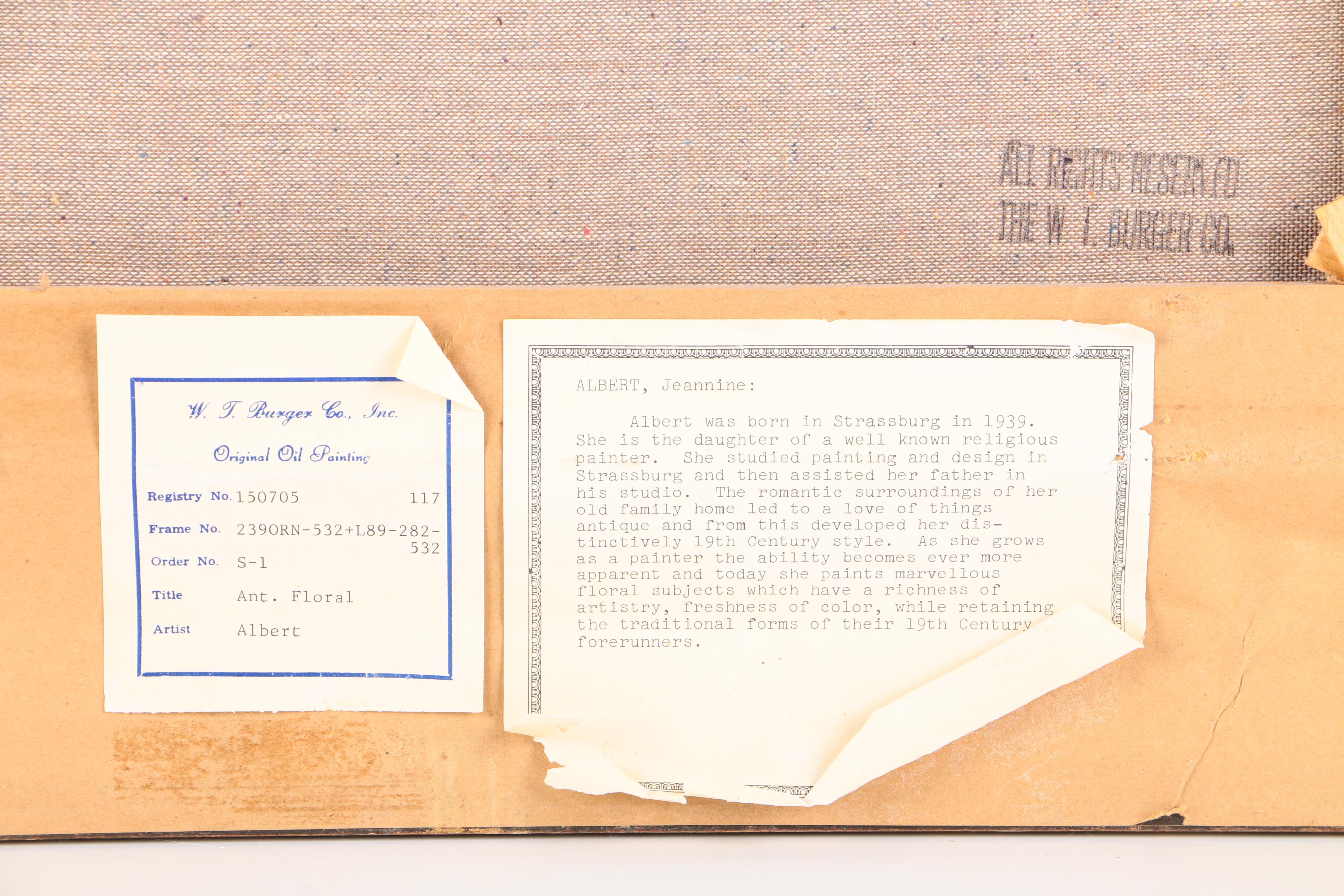 Jeannine Albert Oil Painting of a Flower Arrangement